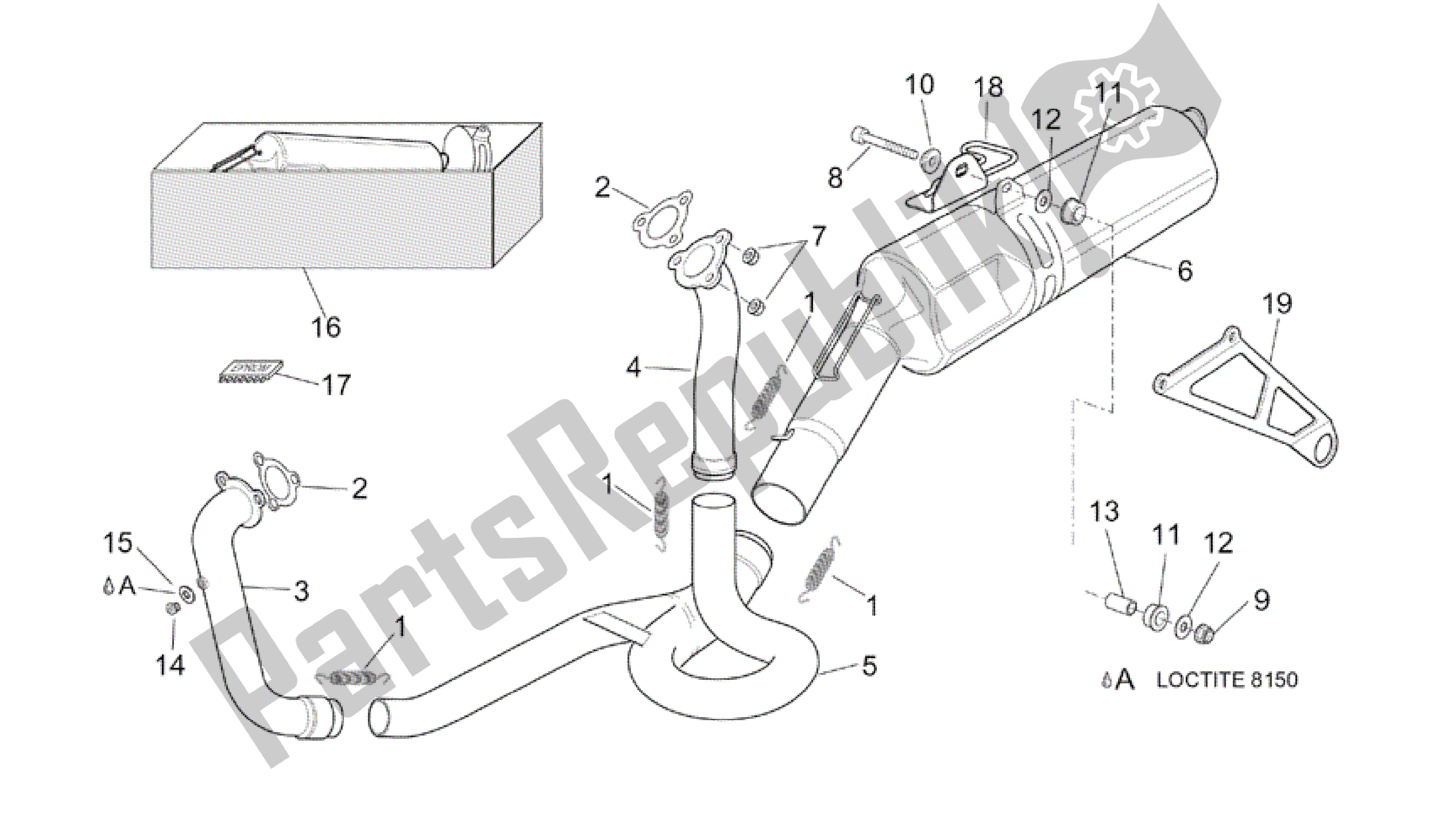 Todas as partes de Tubo De Escape do Aprilia RSV Tuono R Factory 1000 2004 - 2005