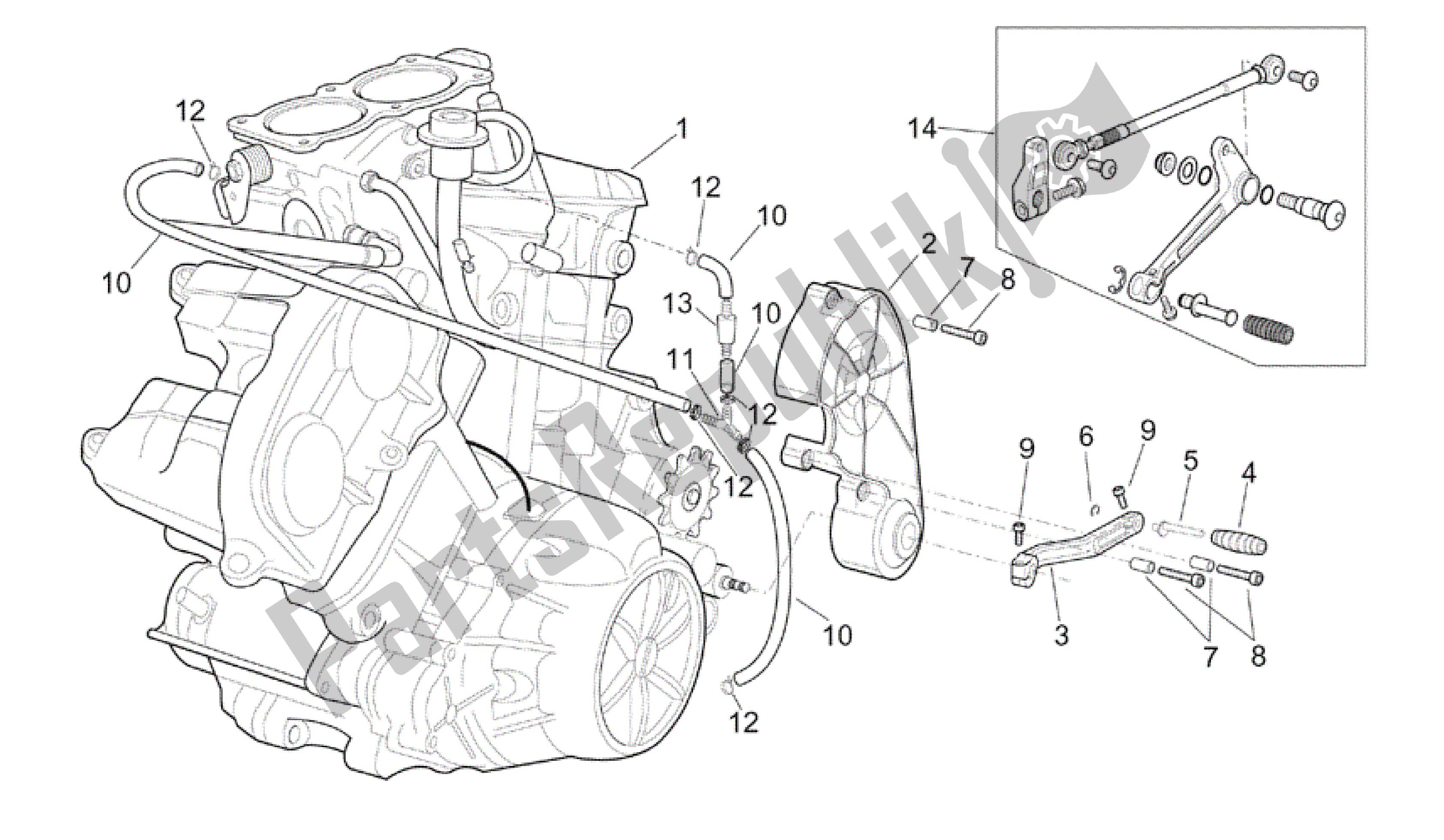 All parts for the Engine of the Aprilia RSV Tuono RS 1000 2004 - 2005