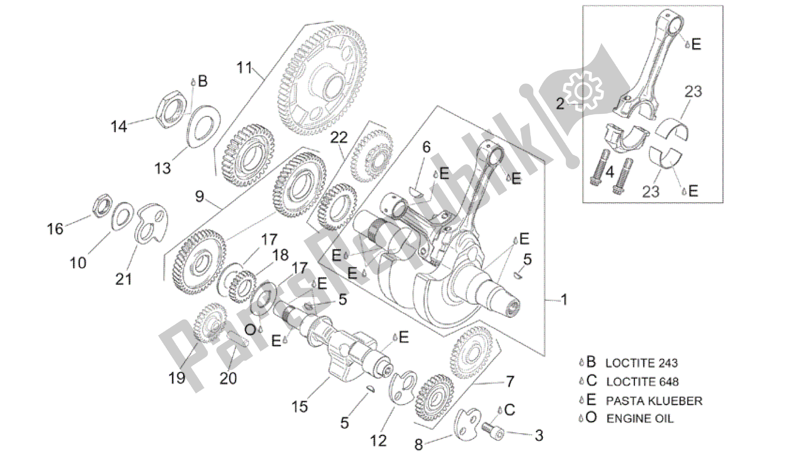 Wszystkie części do Wa? Korbowy I Aprilia RSV Tuono RS 1000 2004 - 2005