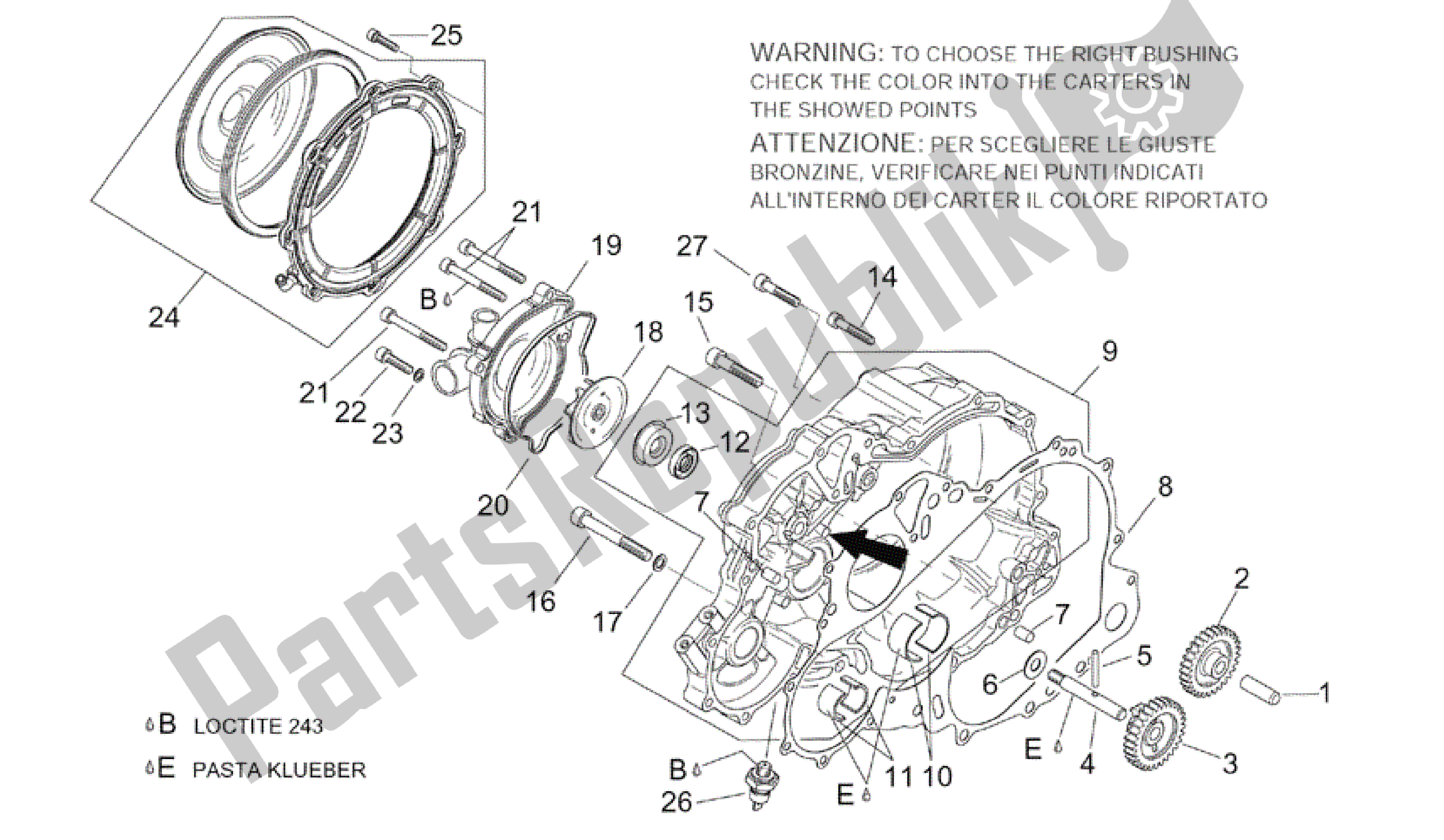 Alle Teile für das Wasserpumpe des Aprilia RSV Tuono RS 1000 2004 - 2005