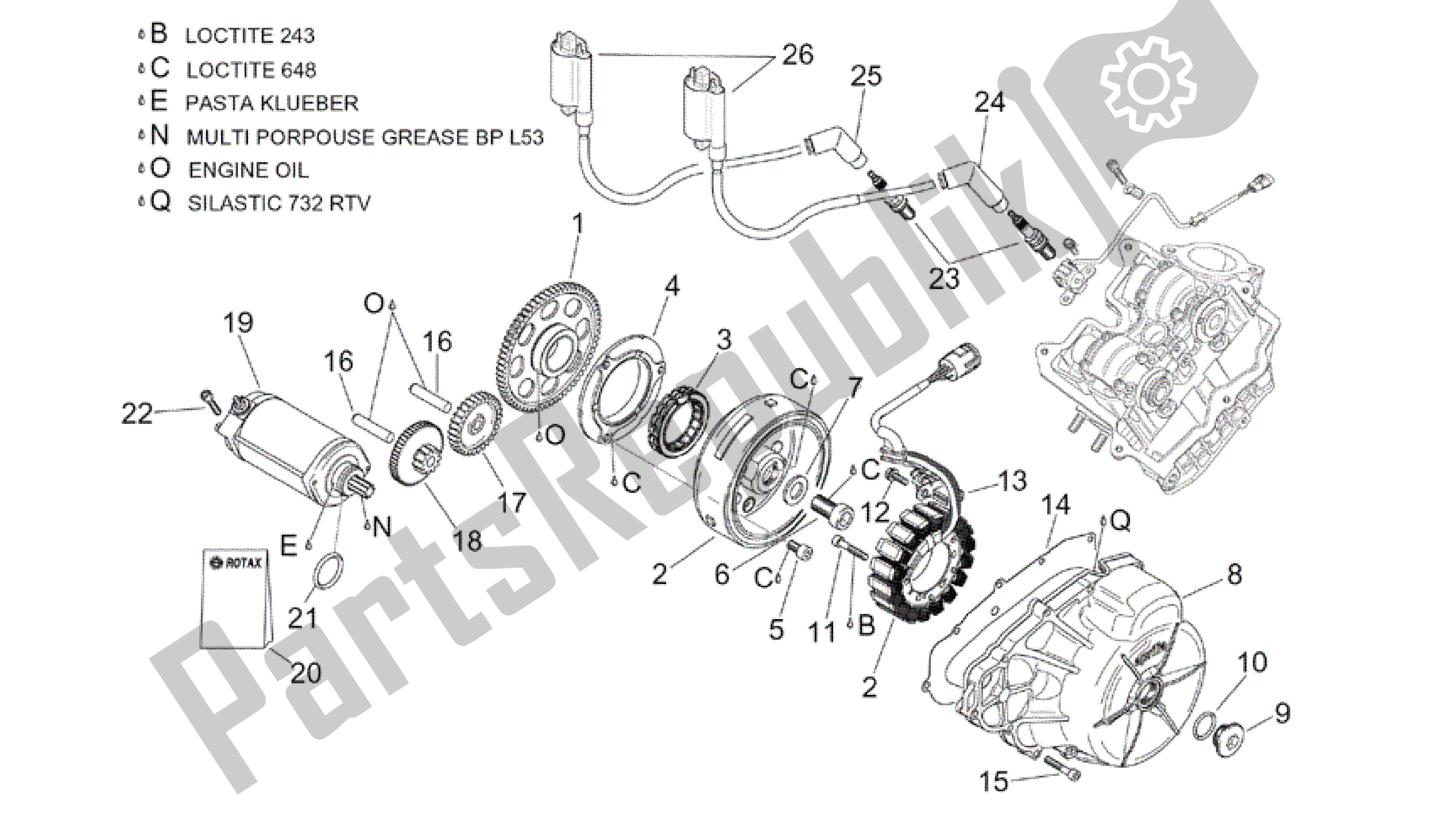 All parts for the Ignition Unit of the Aprilia RSV Tuono RS 1000 2004 - 2005