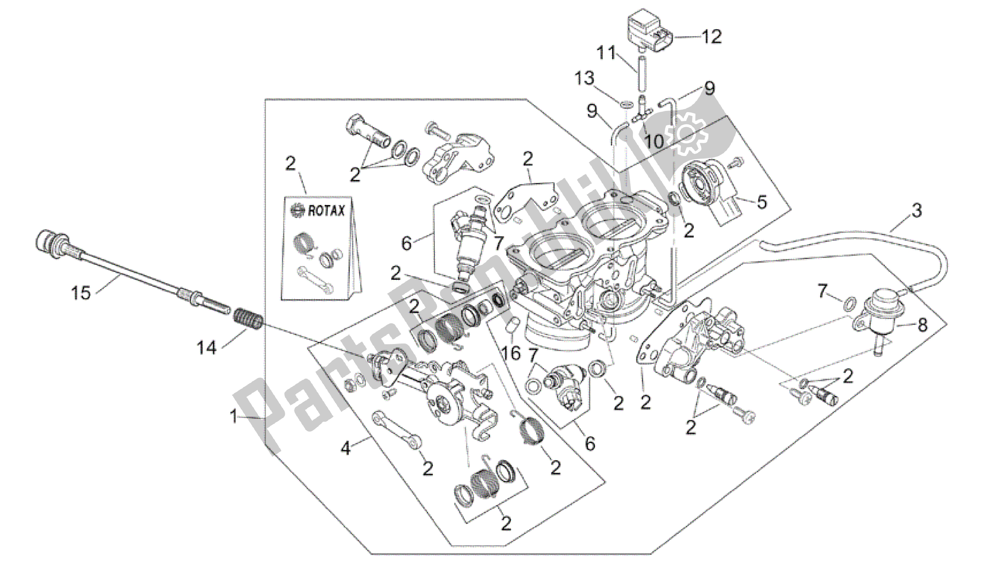 Todas las partes para Cuerpo Del Acelerador de Aprilia RSV Tuono RS 1000 2004 - 2005