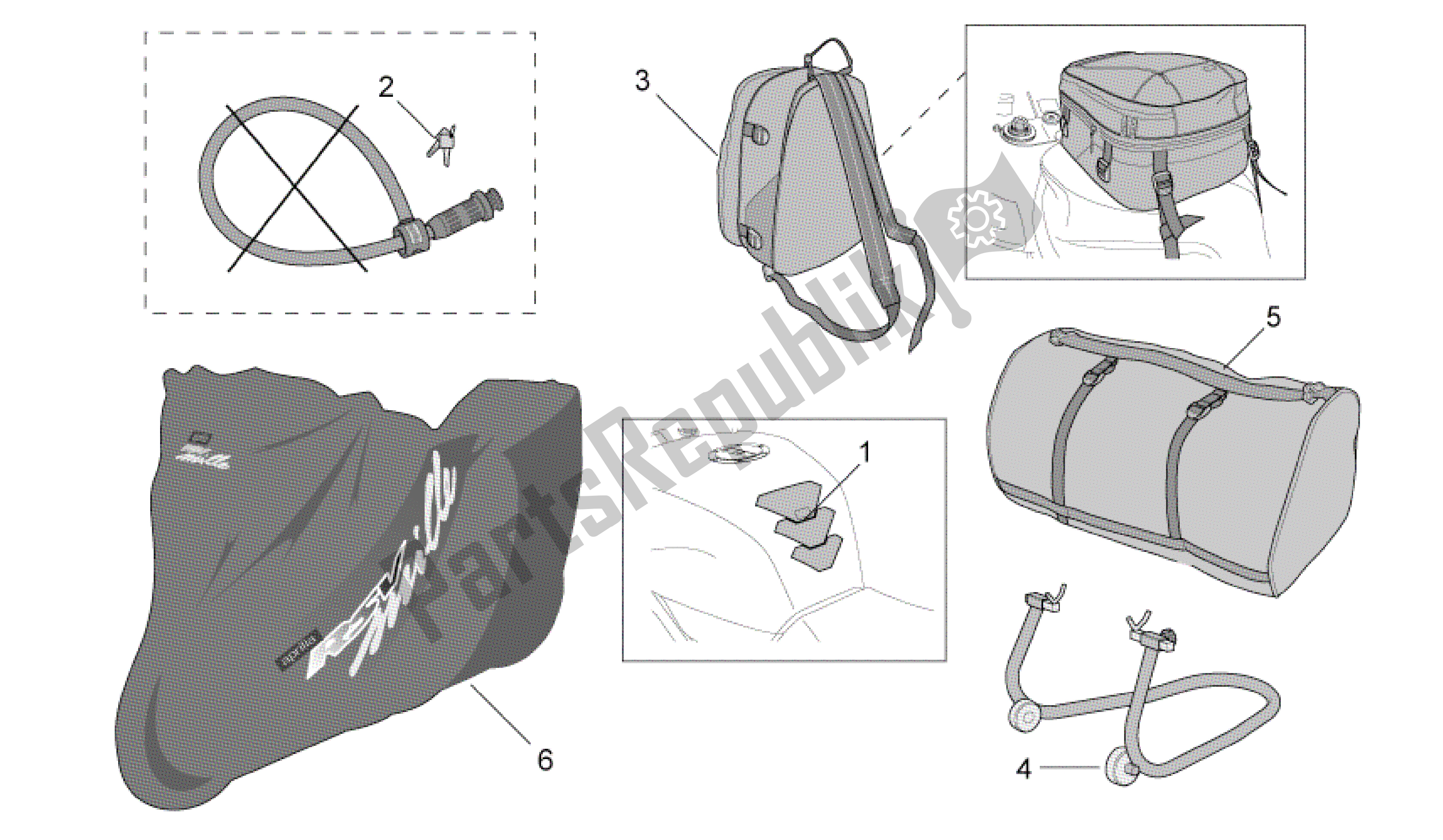 Tutte le parti per il Acc. - Vari del Aprilia RSV Tuono RS 1000 2004 - 2005