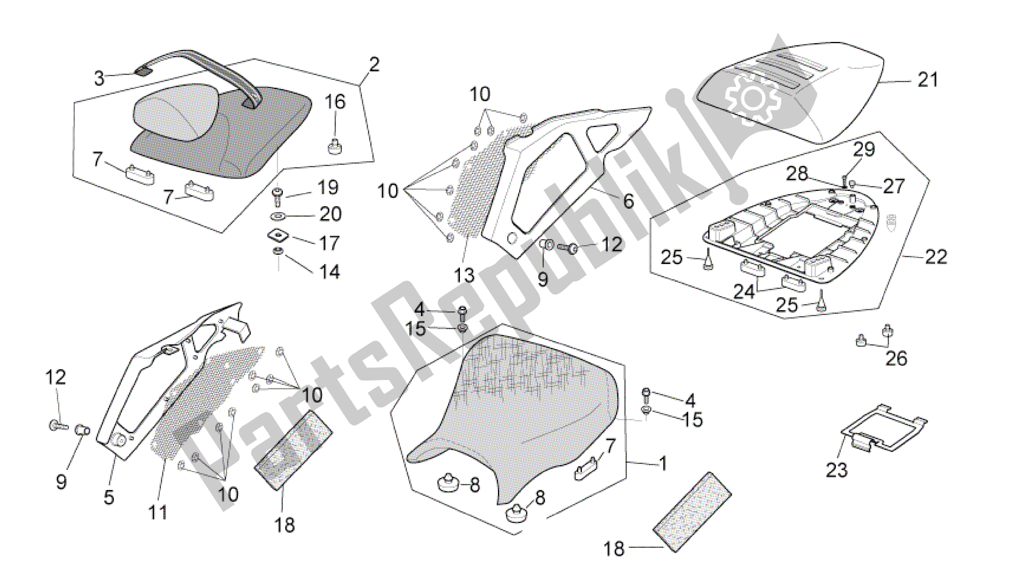 Alle Teile für das Sattel des Aprilia RSV Tuono RS 1000 2004 - 2005