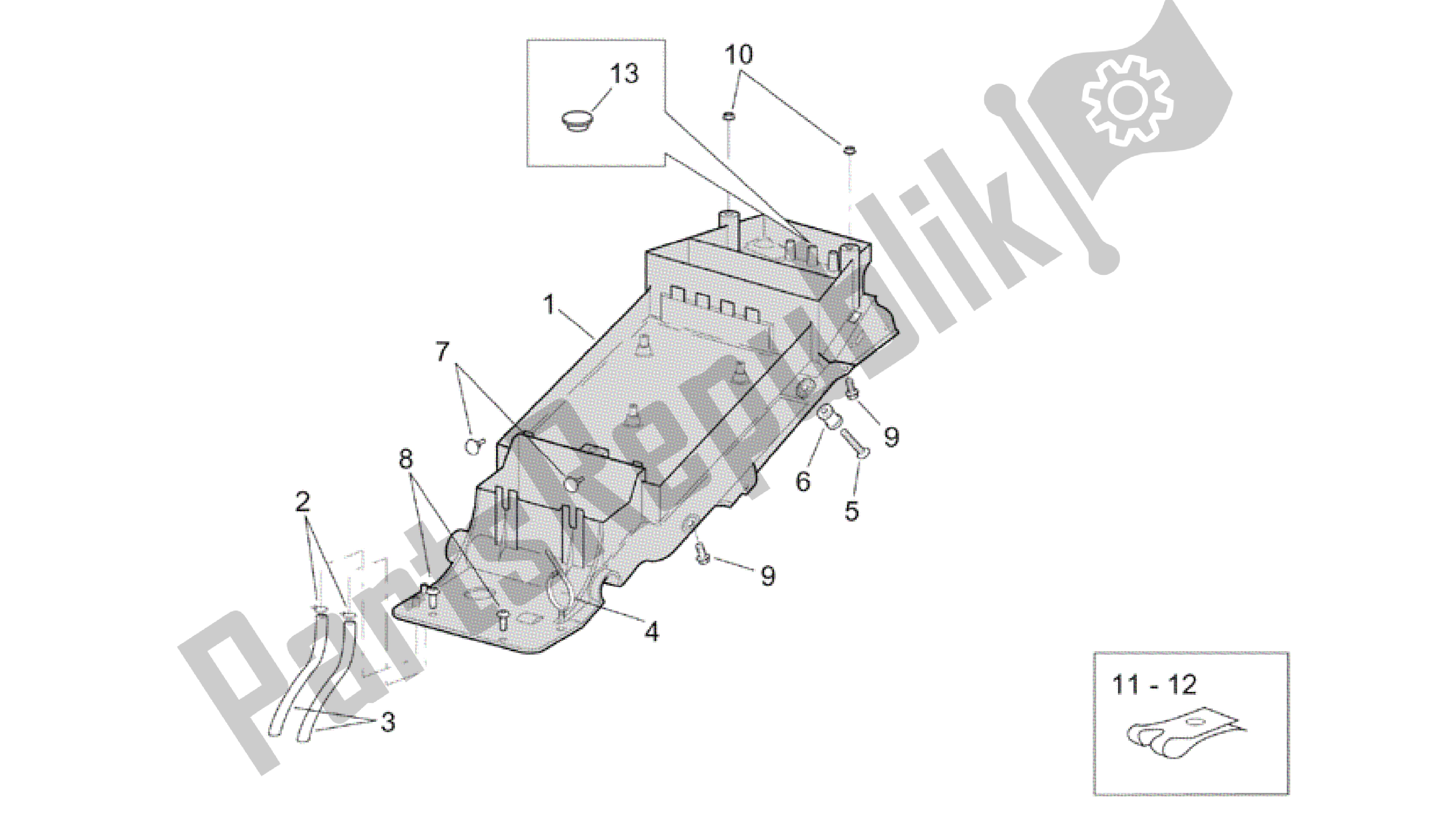 Tutte le parti per il Sottosella del Aprilia RSV Tuono RS 1000 2004 - 2005