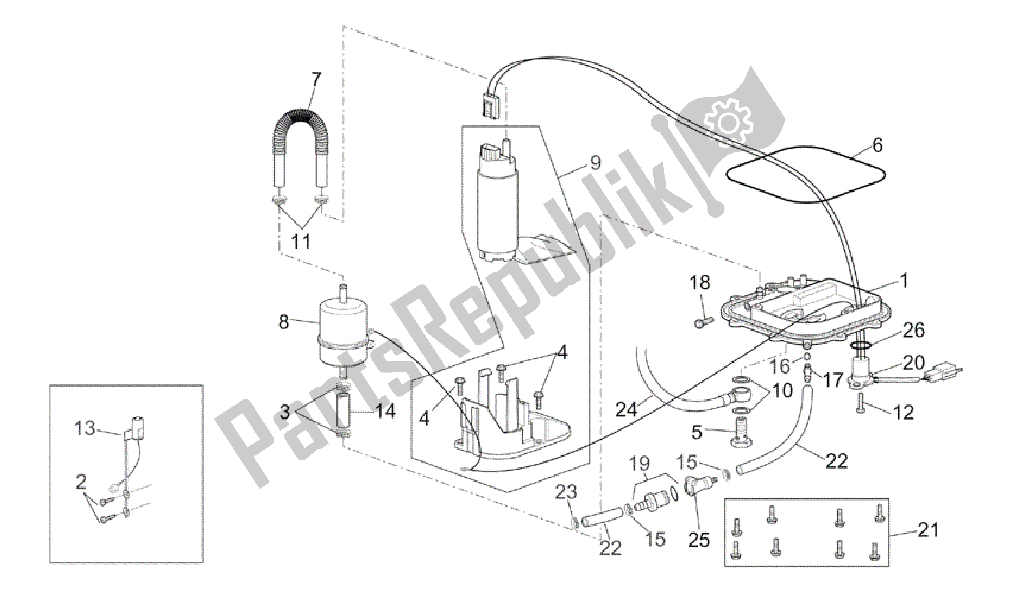 Alle Teile für das Racing 2003 Kraftstoffpumpe des Aprilia RSV Tuono RS 1000 2004 - 2005