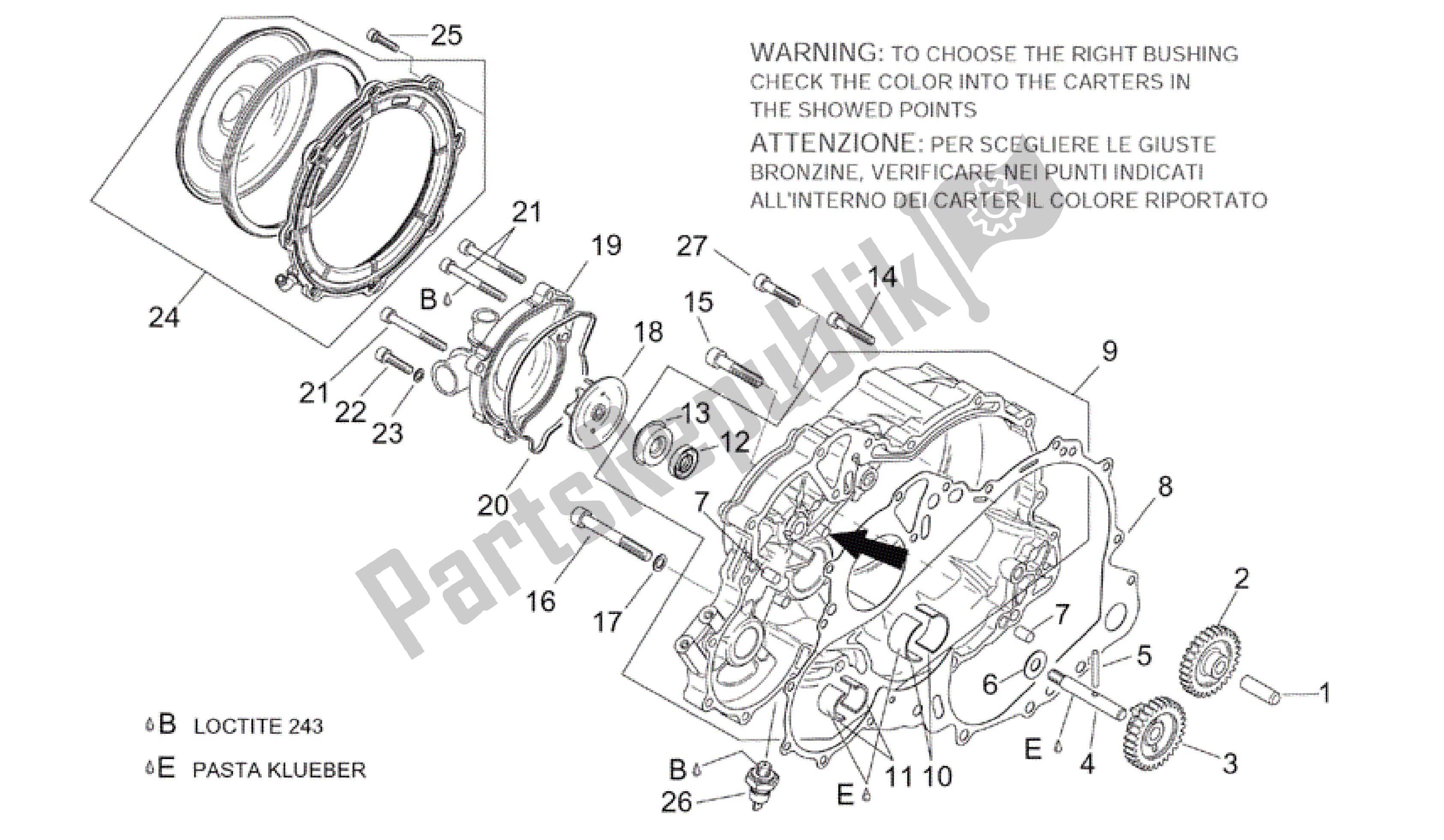 Tutte le parti per il Pompa Dell'acqua del Aprilia RSV Tuono 3952 1000 2002 - 2003