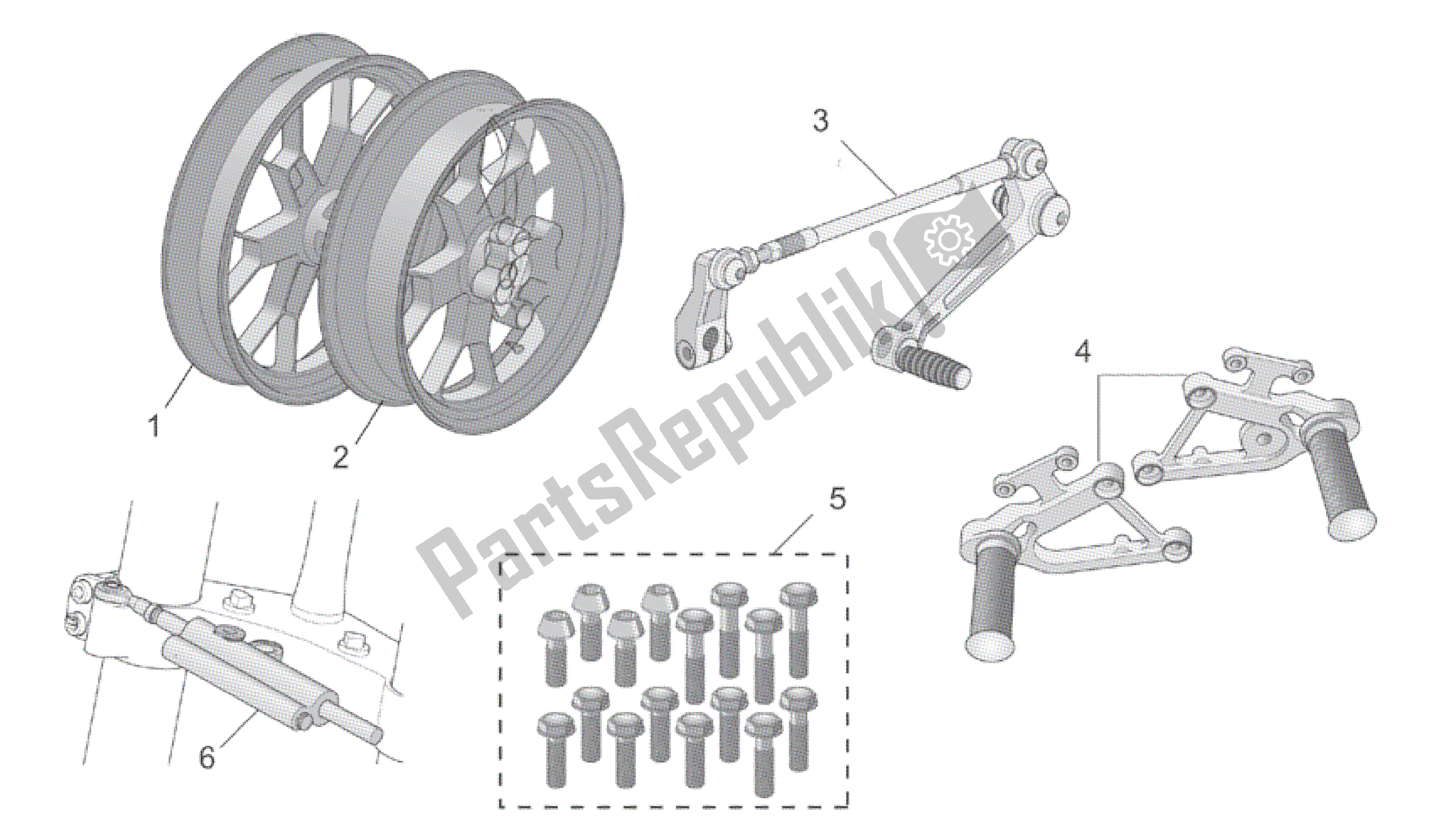 Toutes les pièces pour le Acc. - Composants Cycliques du Aprilia RSV Tuono 3952 1000 2002 - 2003