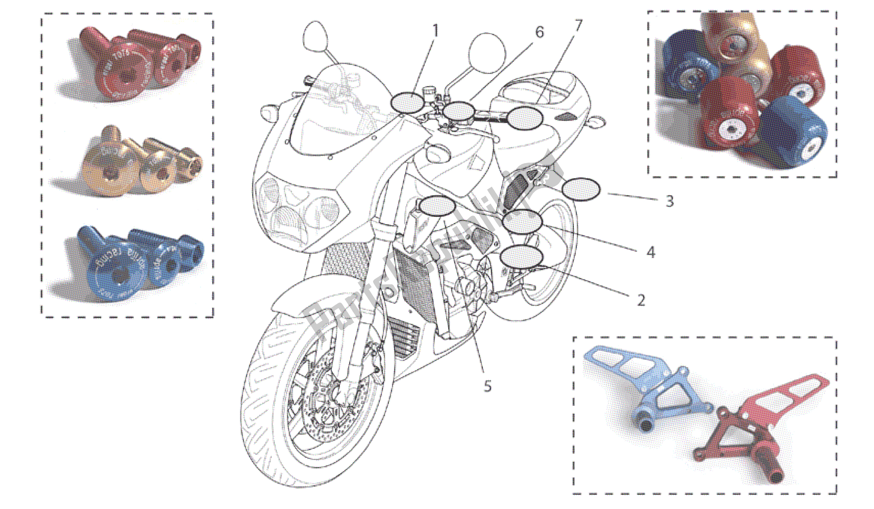 Toutes les pièces pour le Acc. - Composants Cycliques Ii du Aprilia RSV Tuono 3952 1000 2002 - 2003