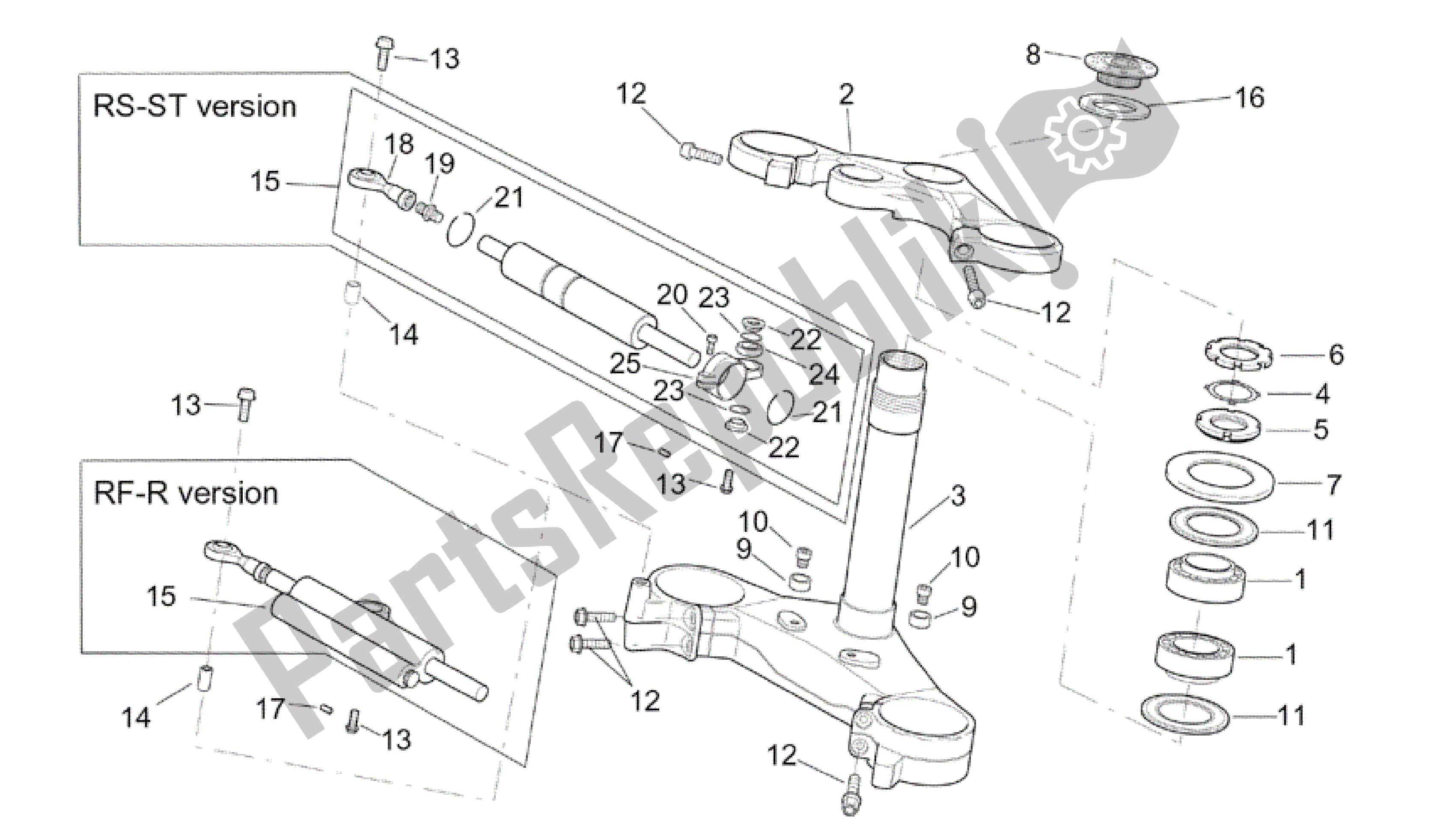 Alle Teile für das Lenkung des Aprilia RSV Tuono 3952 1000 2002 - 2003