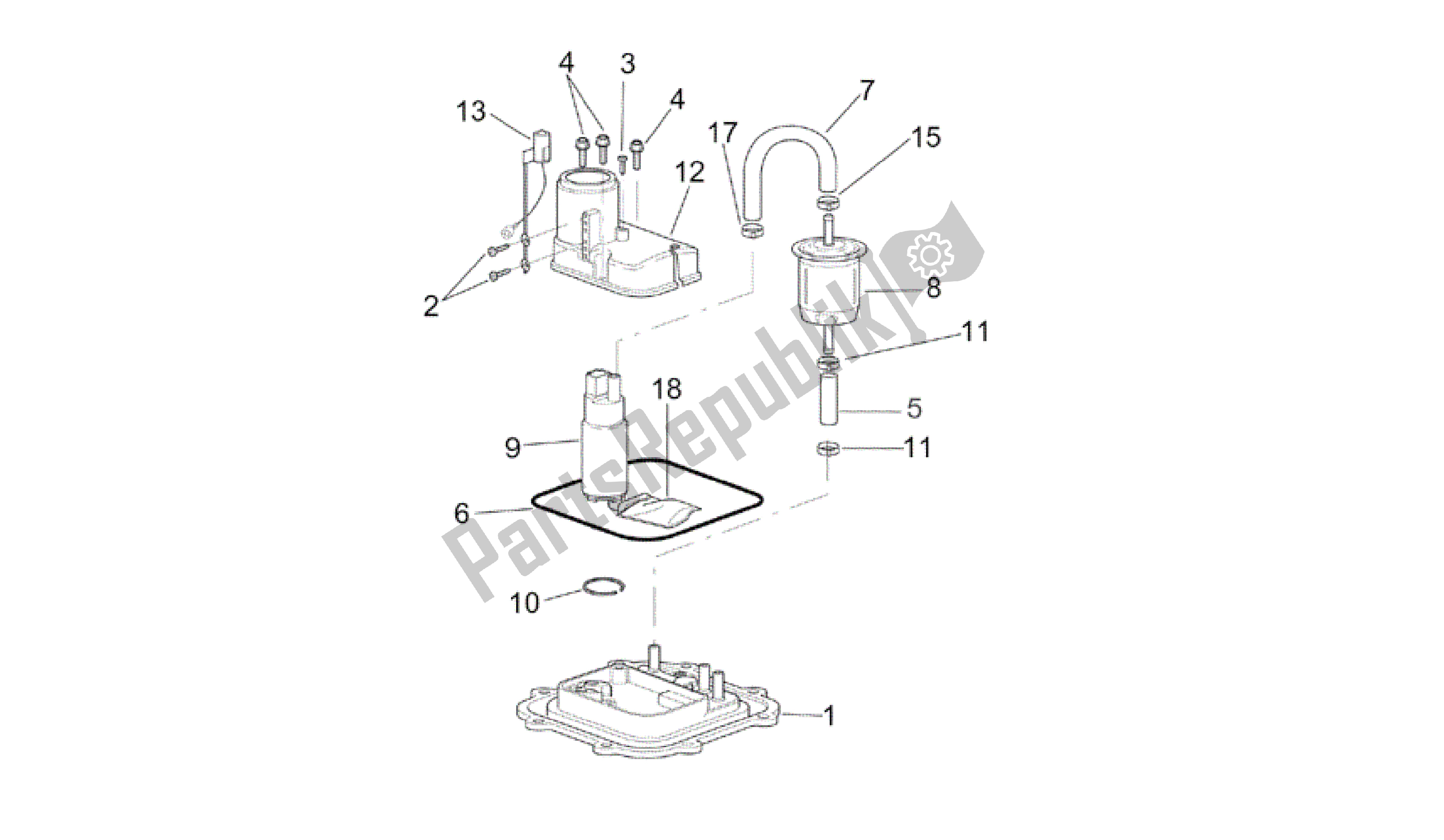 Alle Teile für das Kraftstoffpumpe I des Aprilia RSV Tuono 3952 1000 2002 - 2003