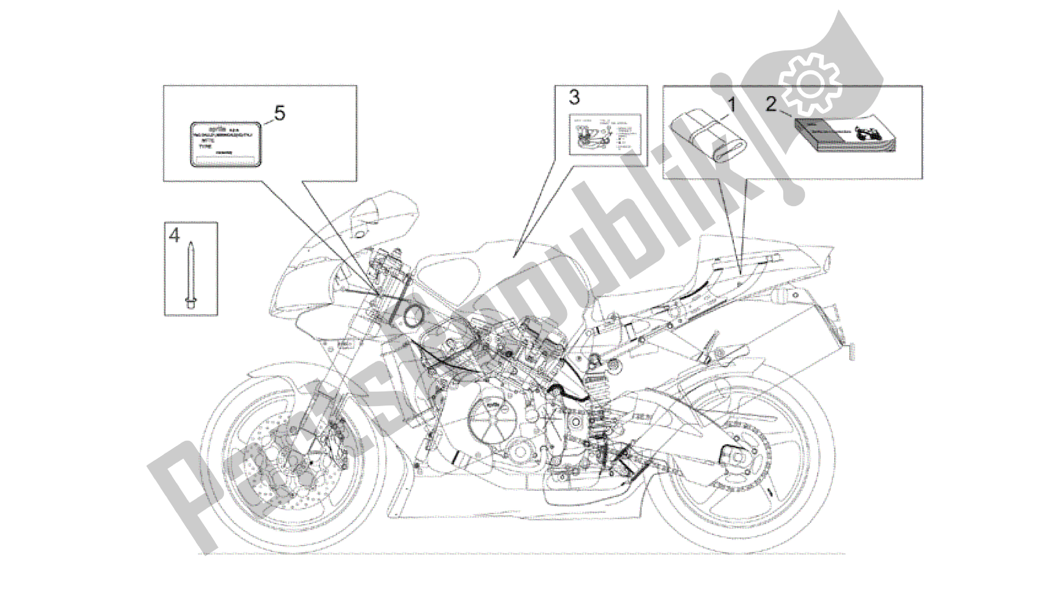 All parts for the Plate Set And Handbooks of the Aprilia RSV Mille R 3963 1000 2003