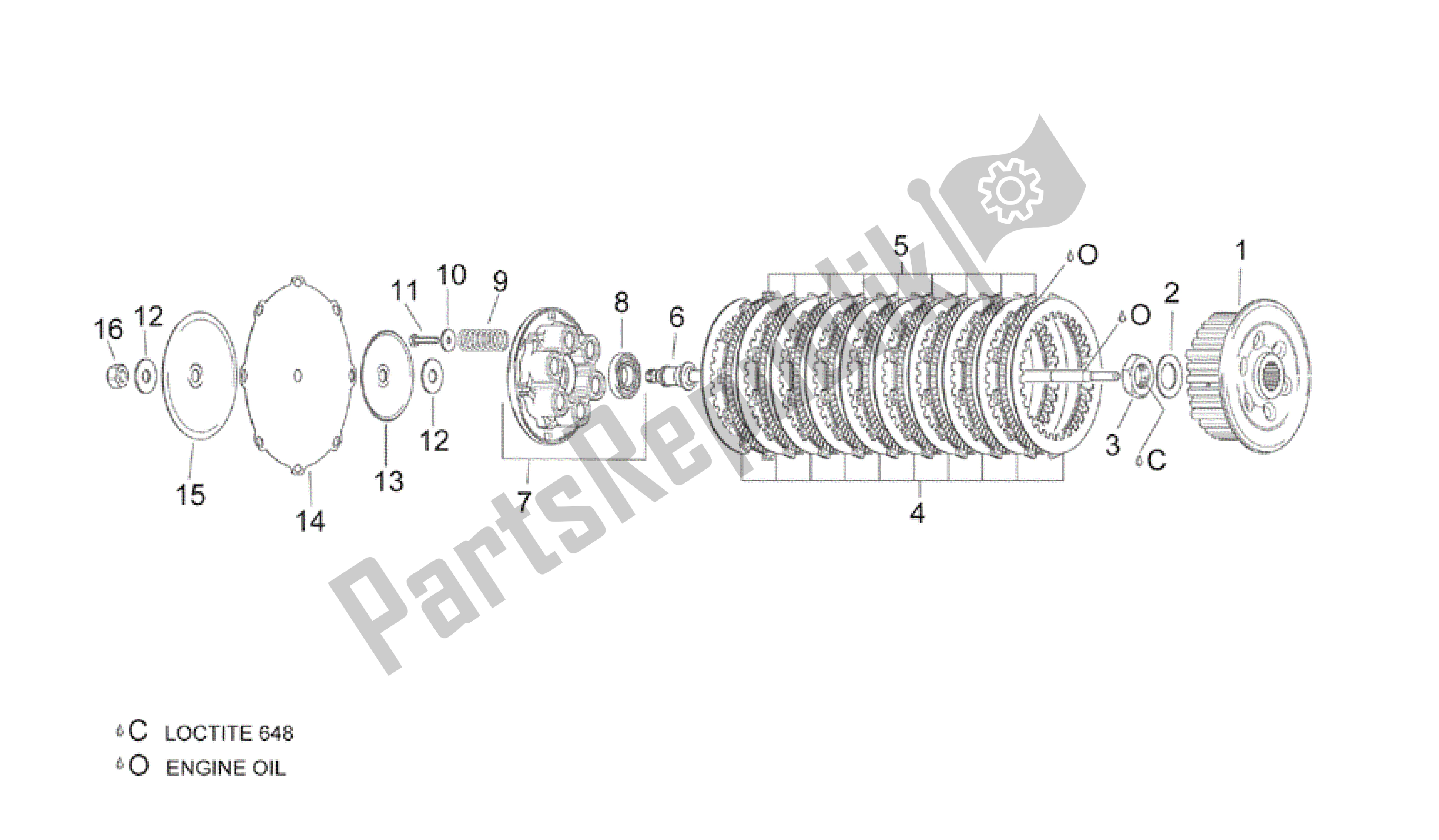 All parts for the Clutch I of the Aprilia RSV Mille R 3963 1000 2003