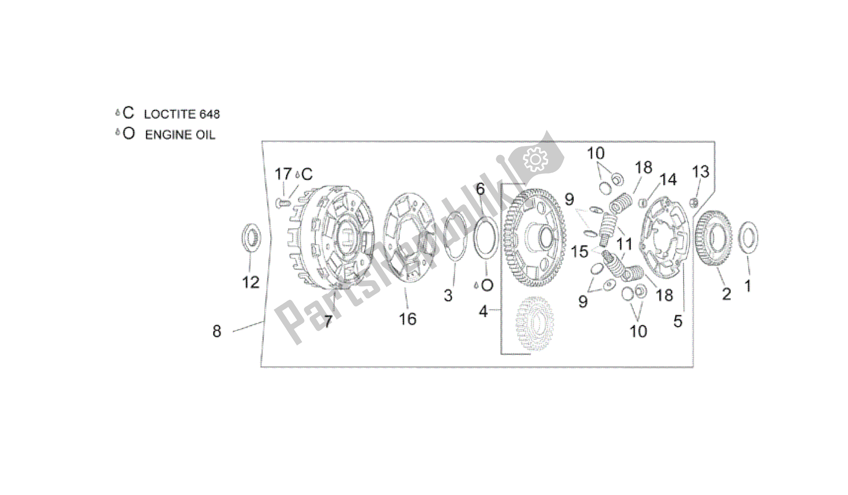 Toutes les pièces pour le Embrayage Ii du Aprilia RSV Mille R 3963 1000 2003