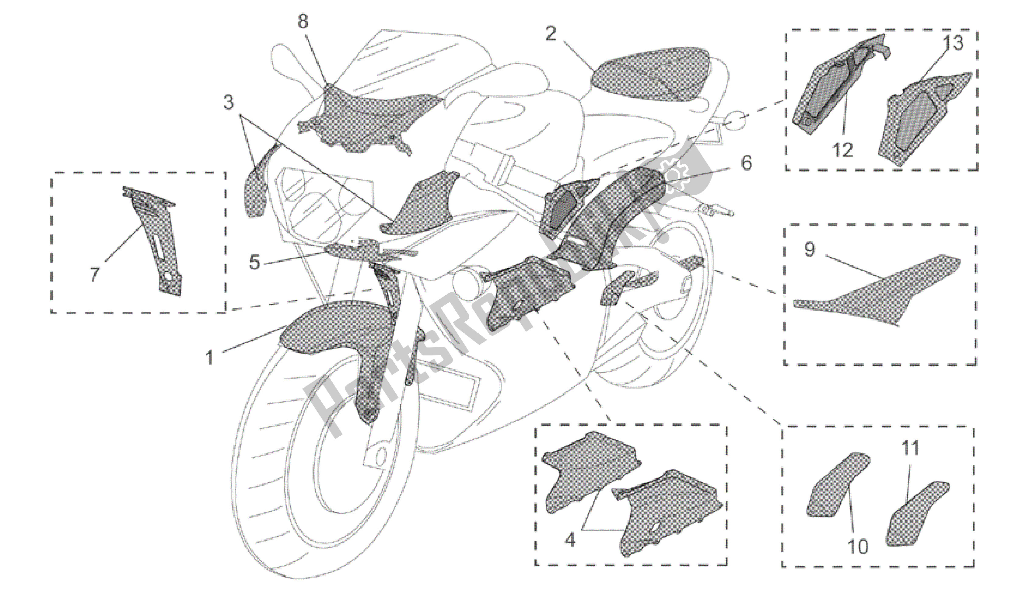 Wszystkie części do Wg. - Specjalne Cz?? Ci Cia? A Aprilia RSV Mille R 3963 1000 2003