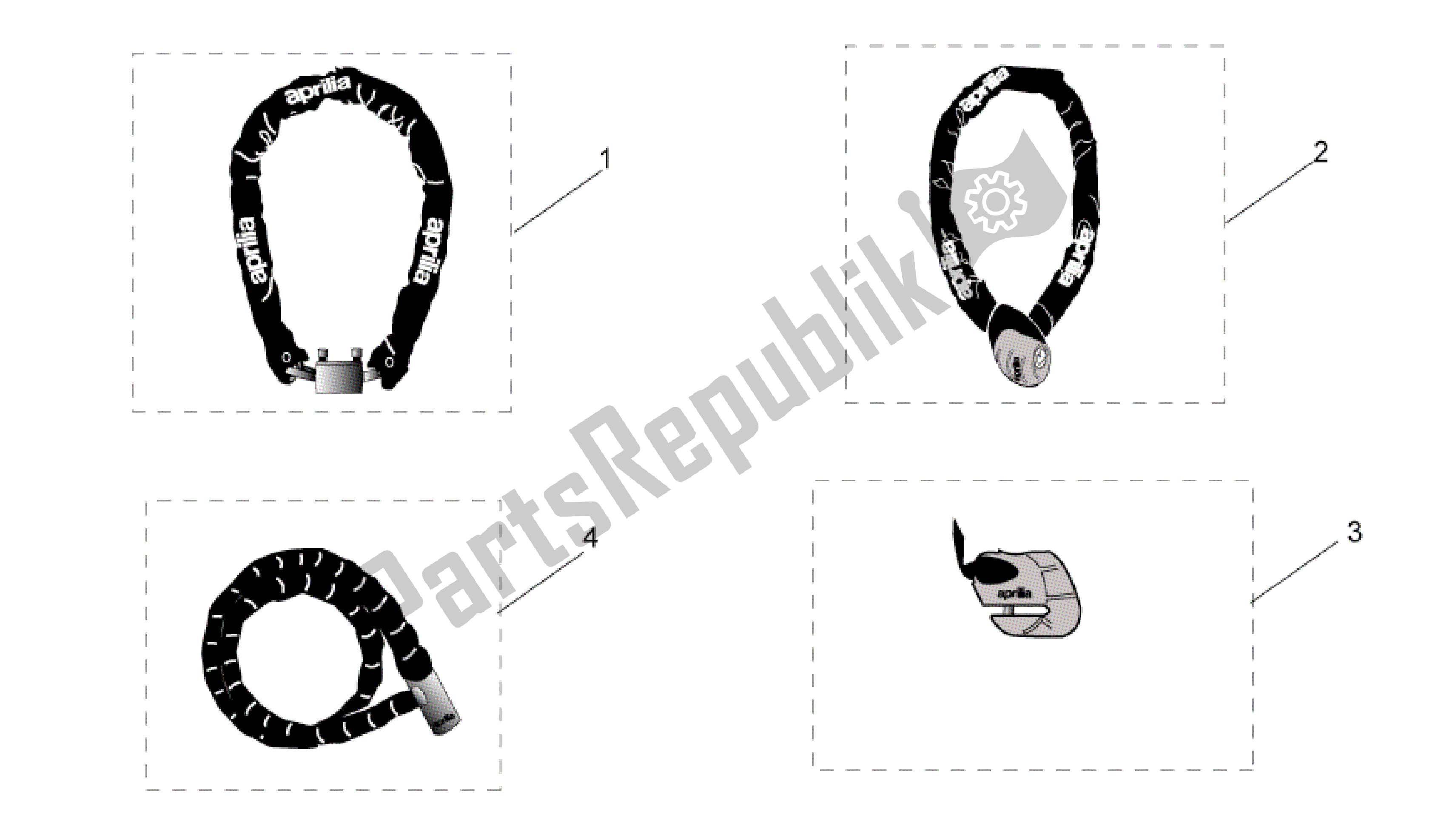 All parts for the Acc. - Mechanics Anti-theft of the Aprilia RSV Mille R 3963 1000 2003