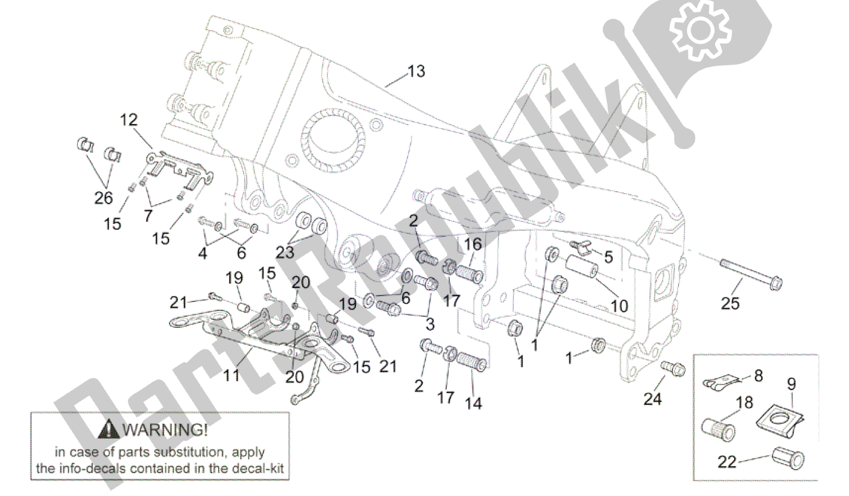 All parts for the Frame Iii of the Aprilia RSV Mille R 3963 1000 2003