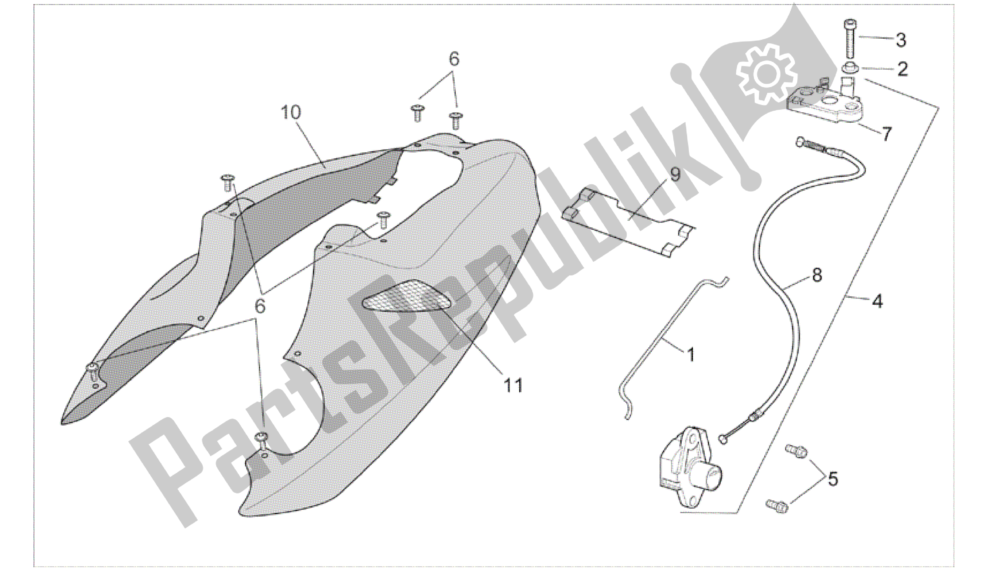 Toutes les pièces pour le Carrosserie Arrière - Carénage Arrière du Aprilia RSV Mille R 3963 1000 2003