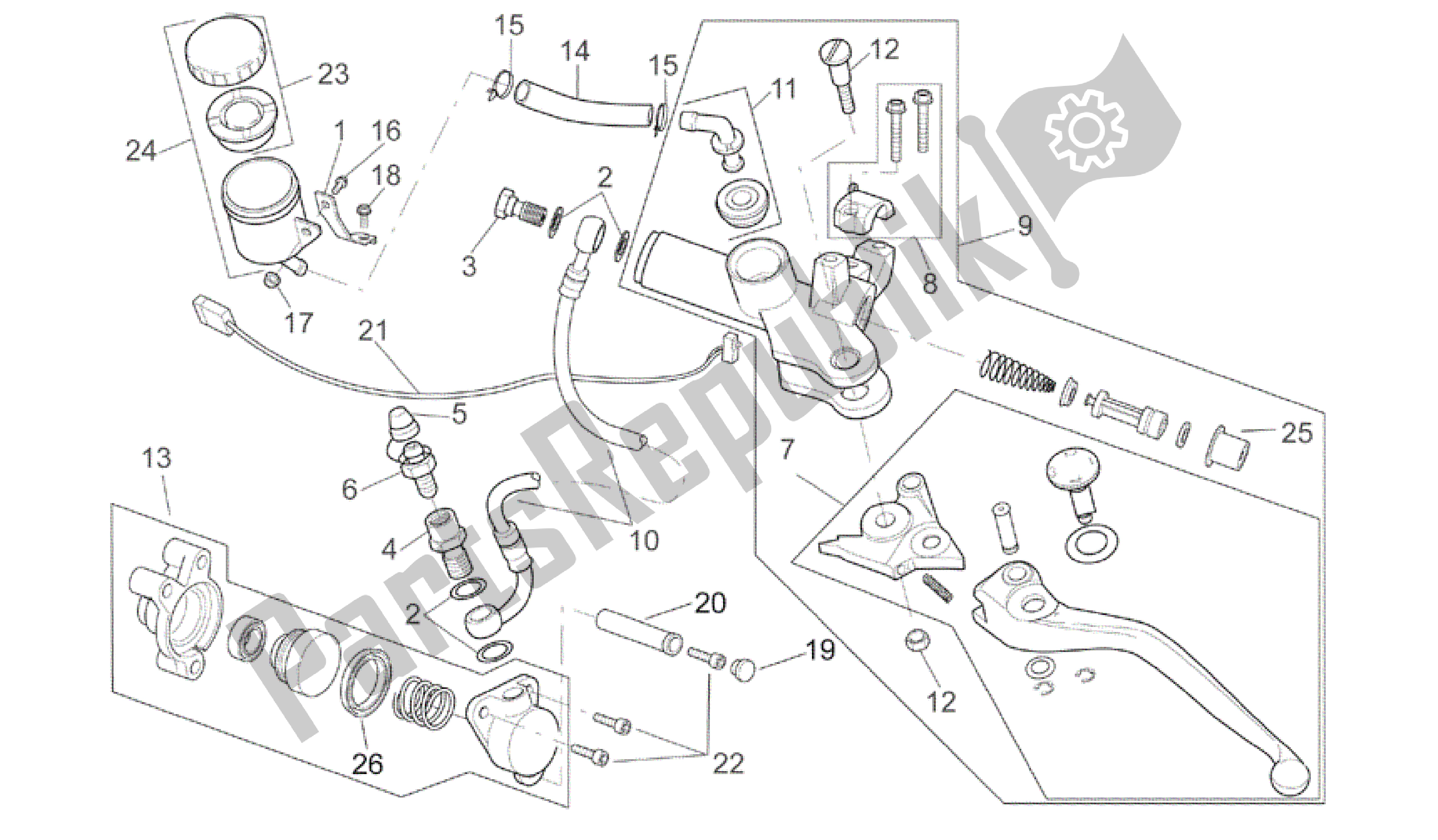 Wszystkie części do Pompa Sprz? G? A Aprilia RSV Mille R 3963 1000 2003