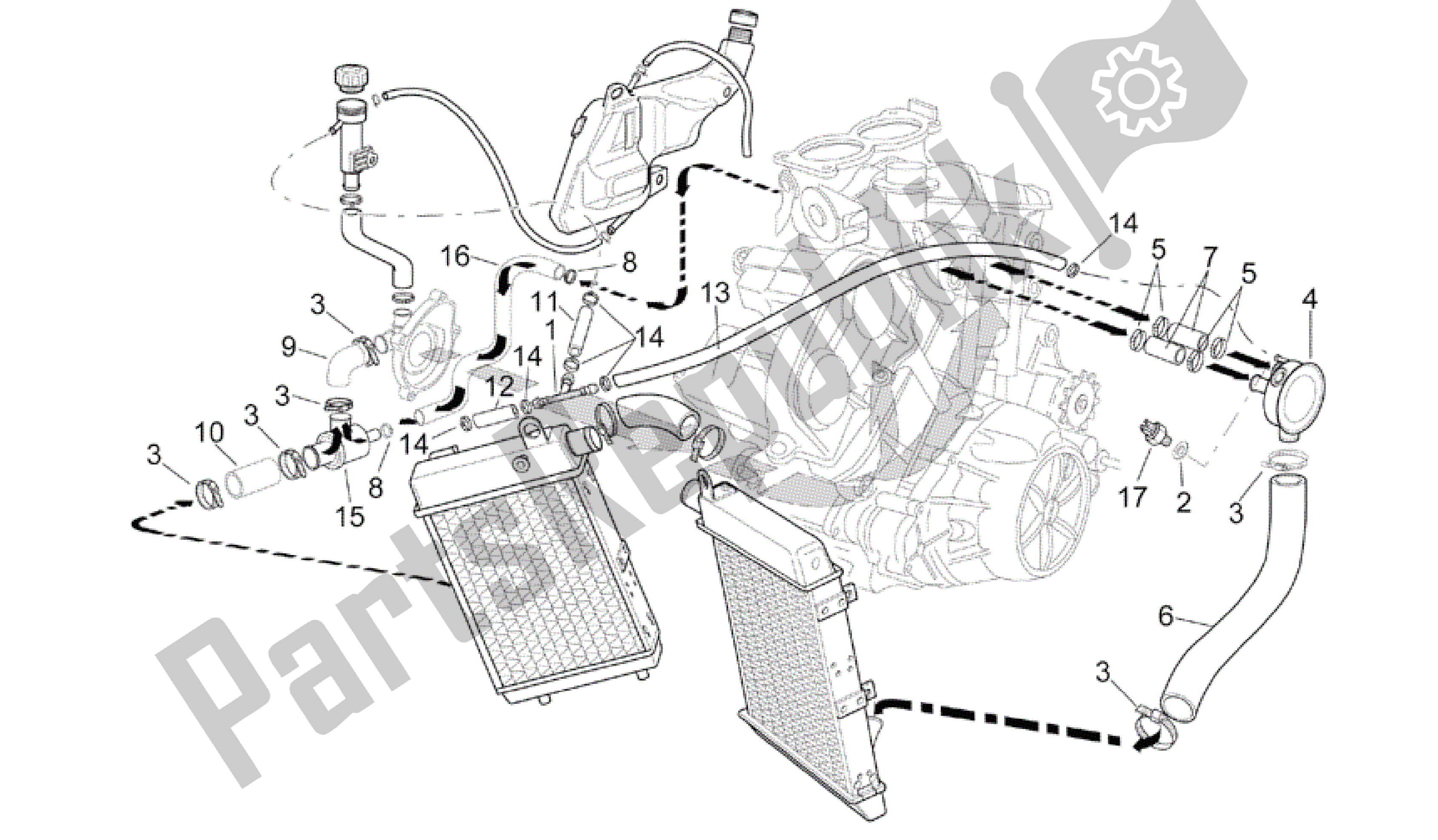 Alle Teile für das Kühlsystem des Aprilia RSV Mille R 3963 1000 2003