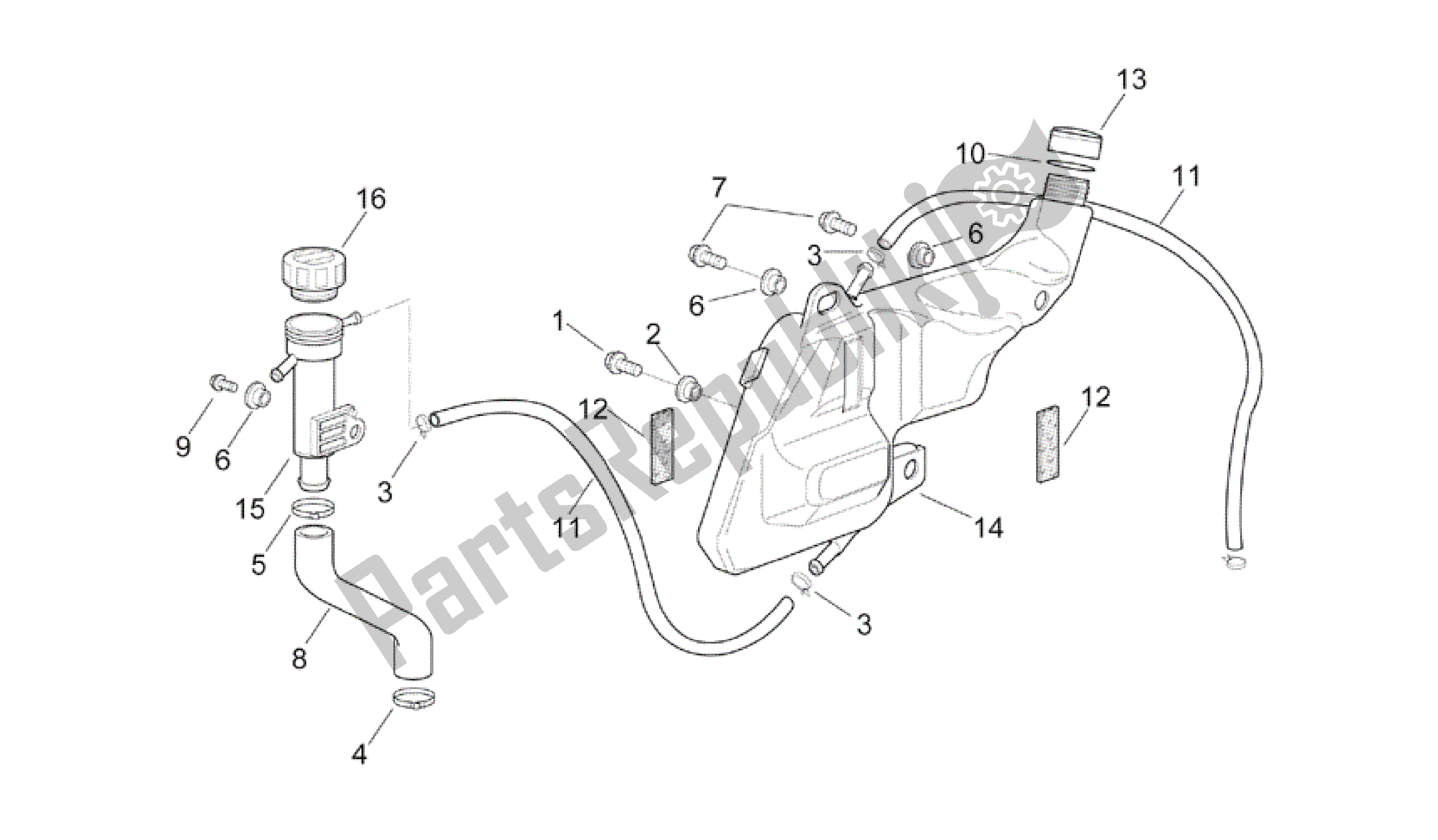 Todas las partes para Tanque De Expansión de Aprilia RSV Mille R 3963 1000 2003