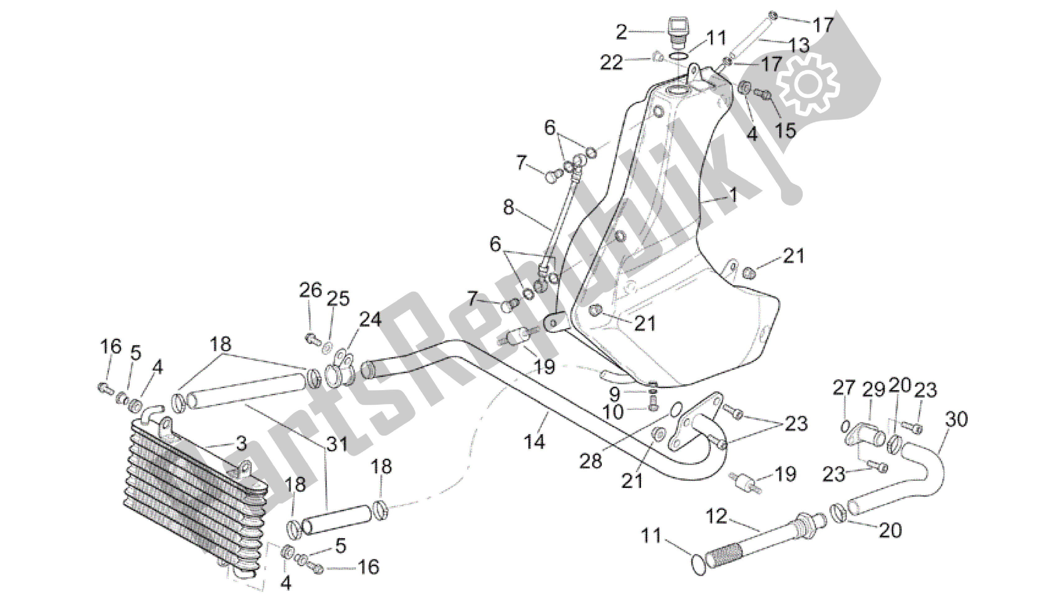 All parts for the Oil Tank of the Aprilia RSV Mille R 3963 1000 2003