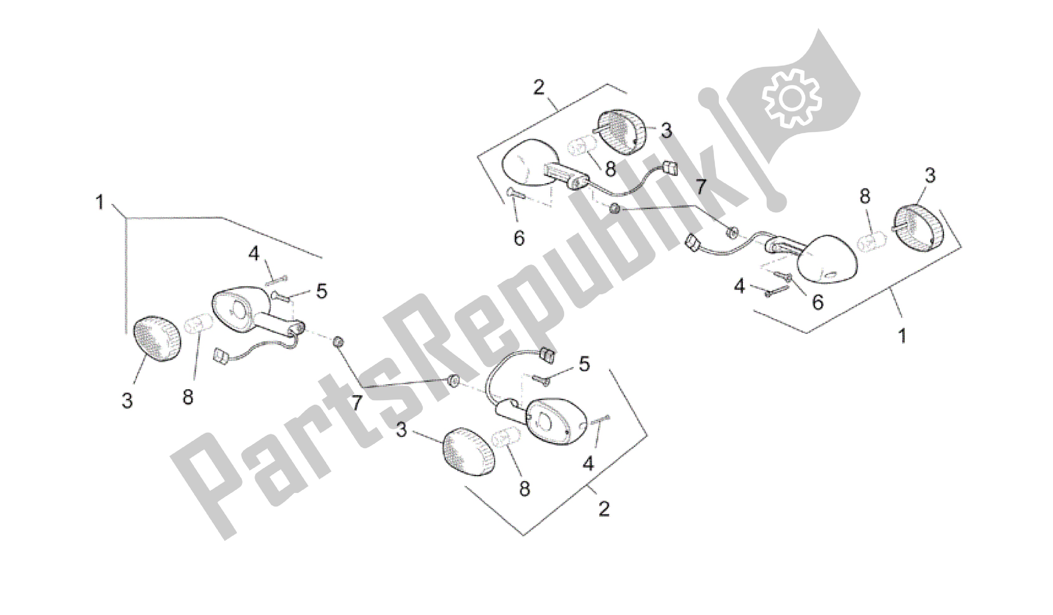 Todas las partes para Indicadores De Giro de Aprilia RSV Mille R 3963 1000 2003