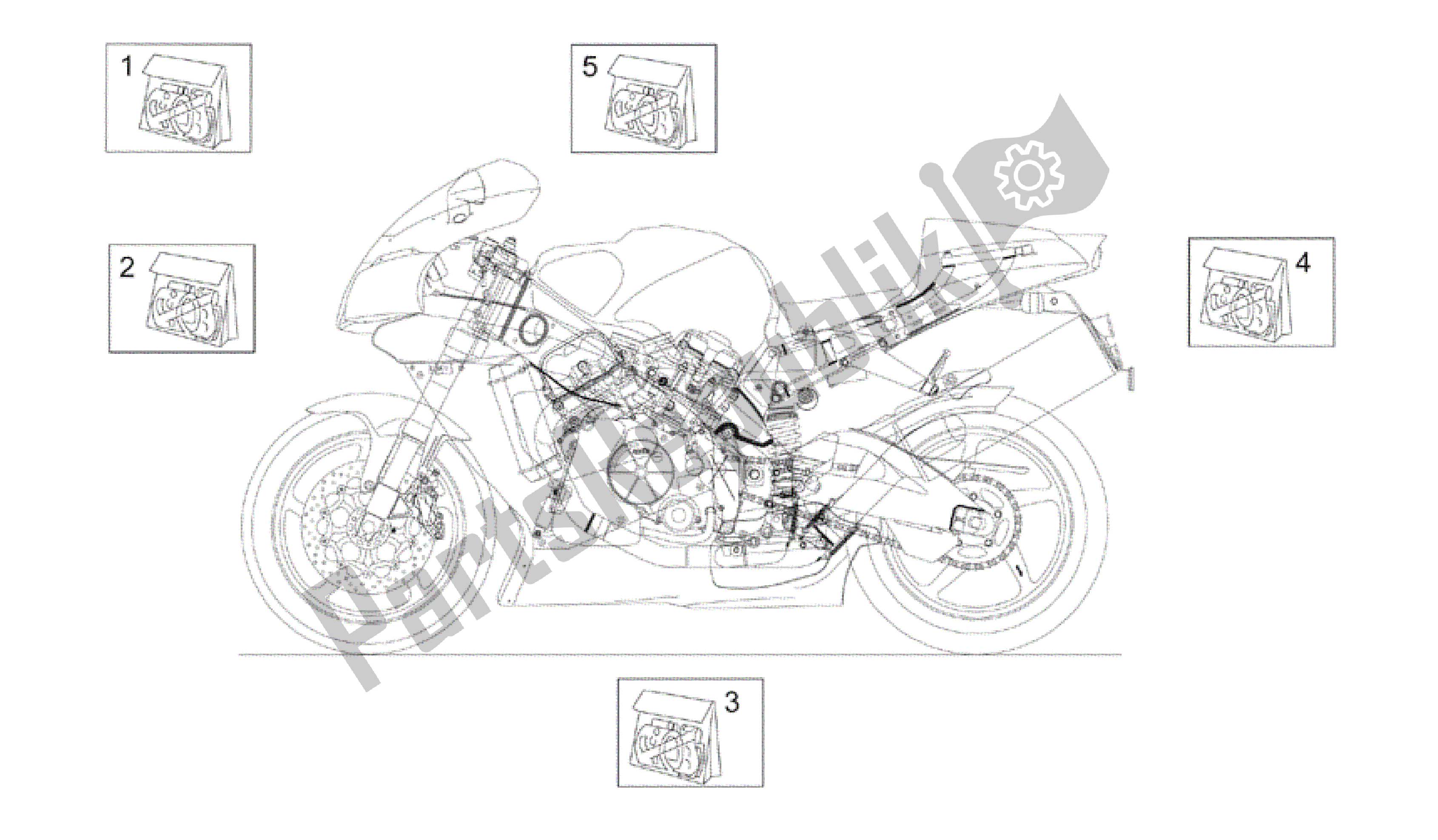 All parts for the Decal of the Aprilia RSV Mille R GP1 Limited Edition 3963 1000 2003