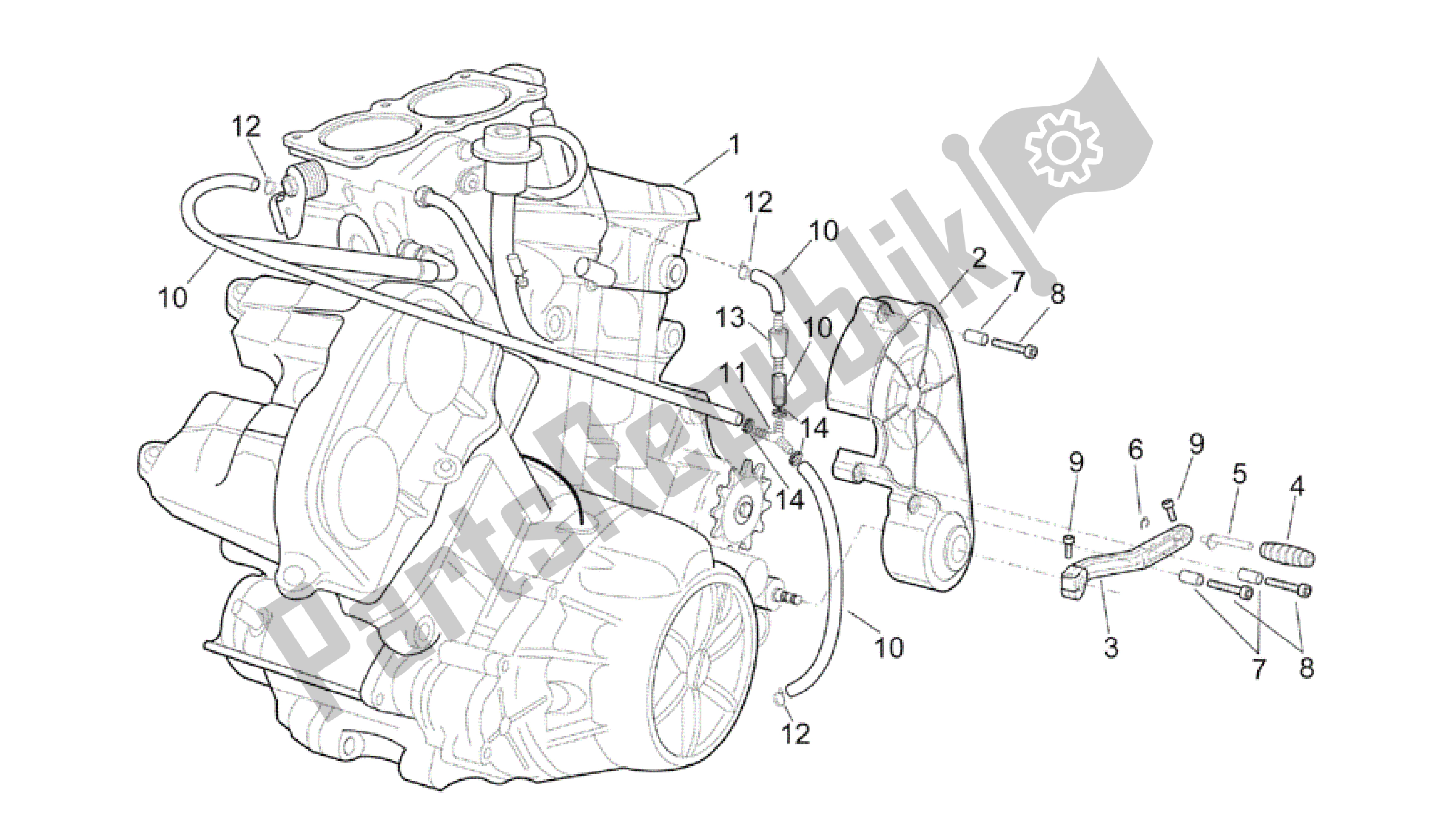 All parts for the Engine of the Aprilia RSV Mille R GP1 Limited Edition 3963 1000 2003