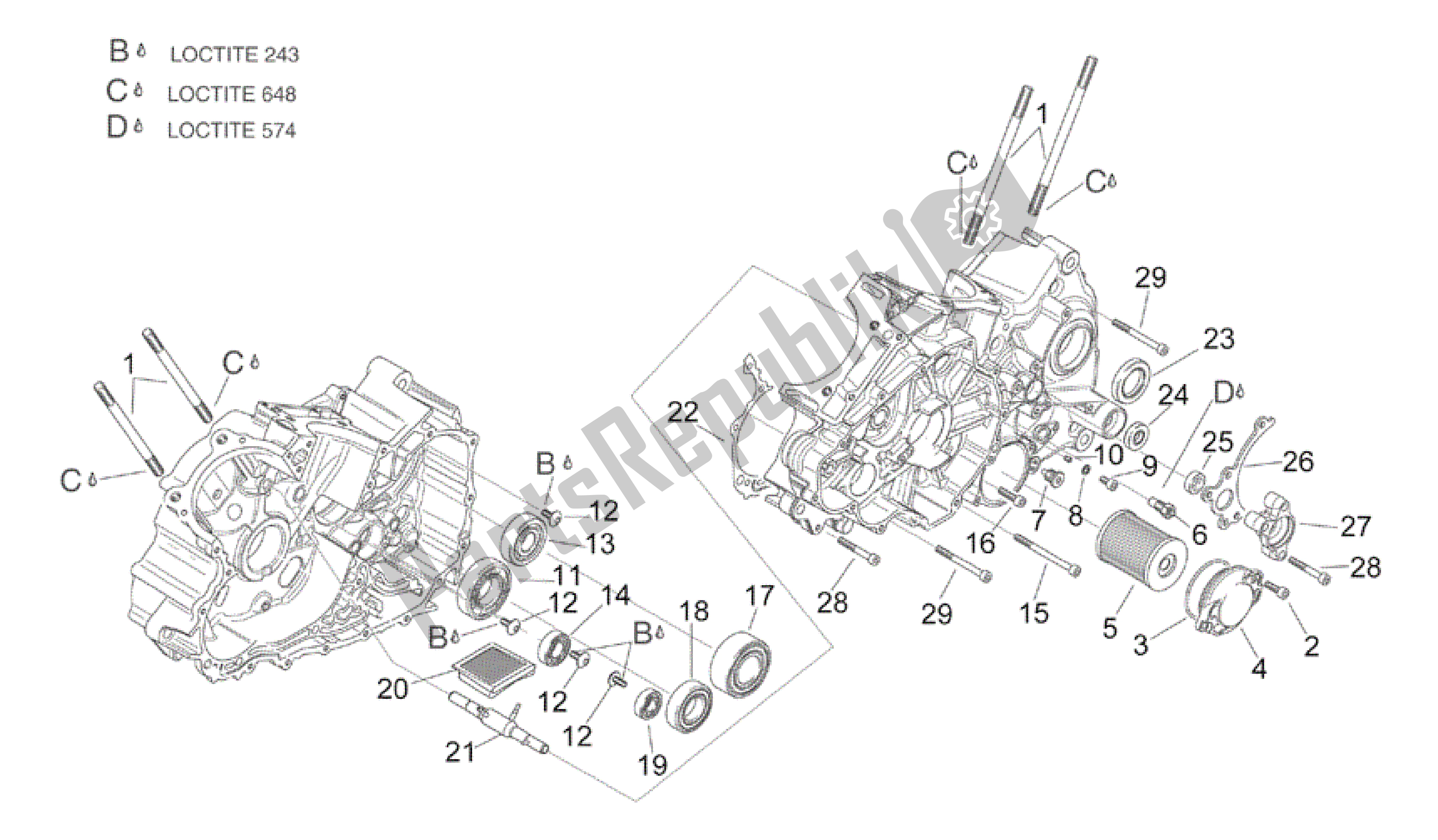 Tutte le parti per il Carter Ii del Aprilia RSV Mille R GP1 Limited Edition 3963 1000 2003