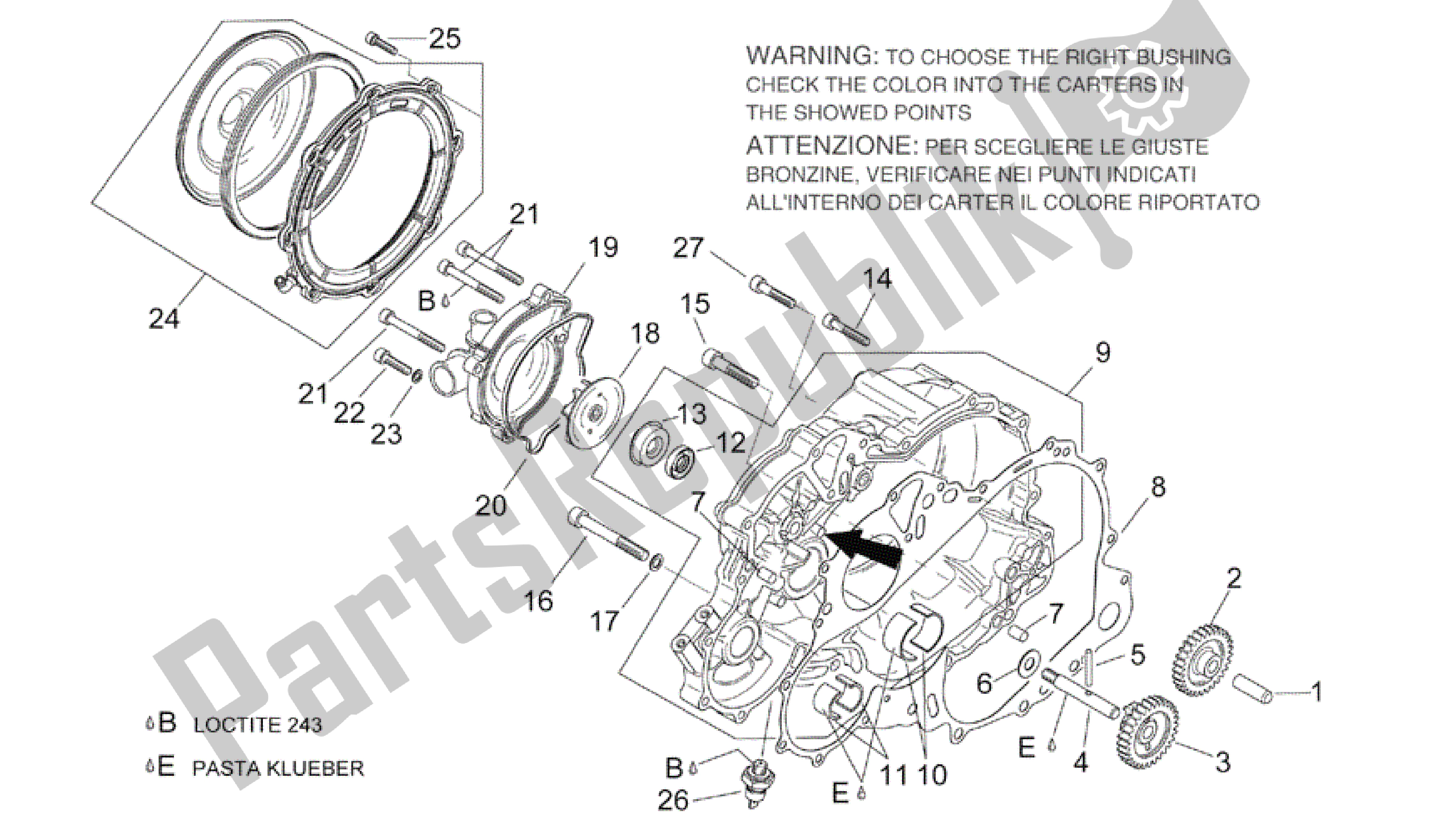 All parts for the Water Pump of the Aprilia RSV Mille R GP1 Limited Edition 3963 1000 2003