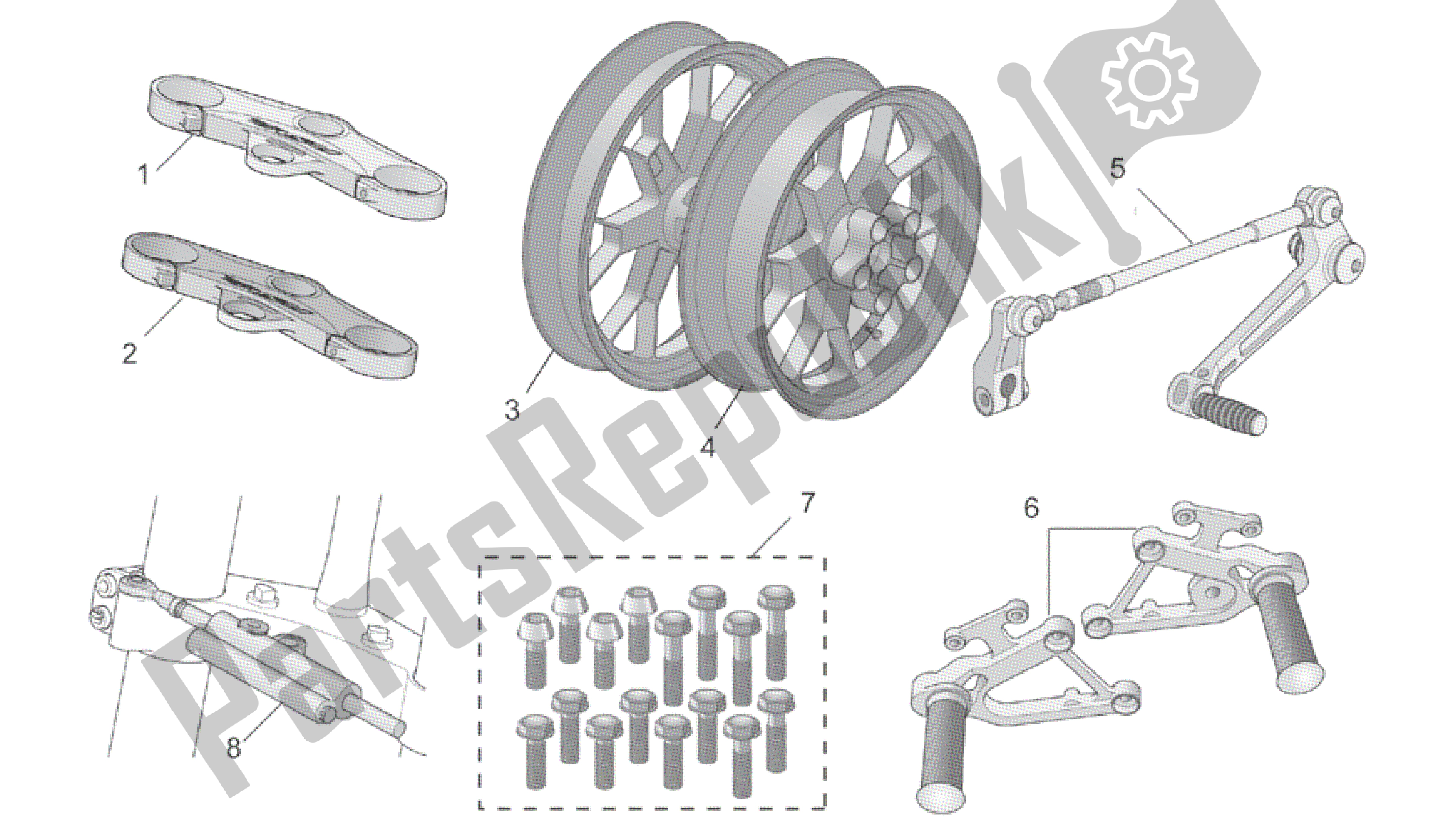Toutes les pièces pour le Acc. - Composants Cycliques I du Aprilia RSV Mille R GP1 Limited Edition 3963 1000 2003
