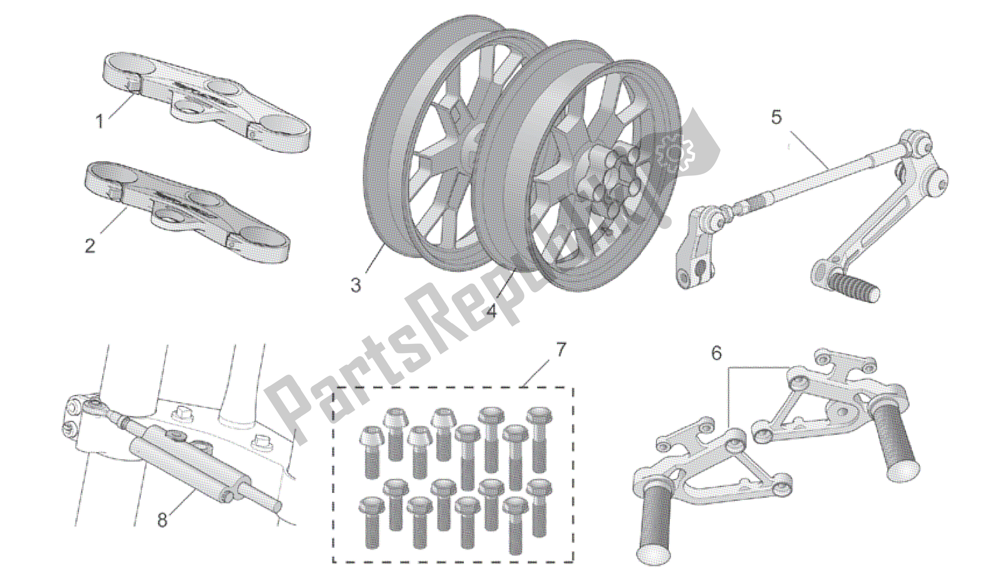 Toutes les pièces pour le Acc. - Composants Cycliques I du Aprilia RSV Mille R GP1 Limited Edition 3963 1000 2003