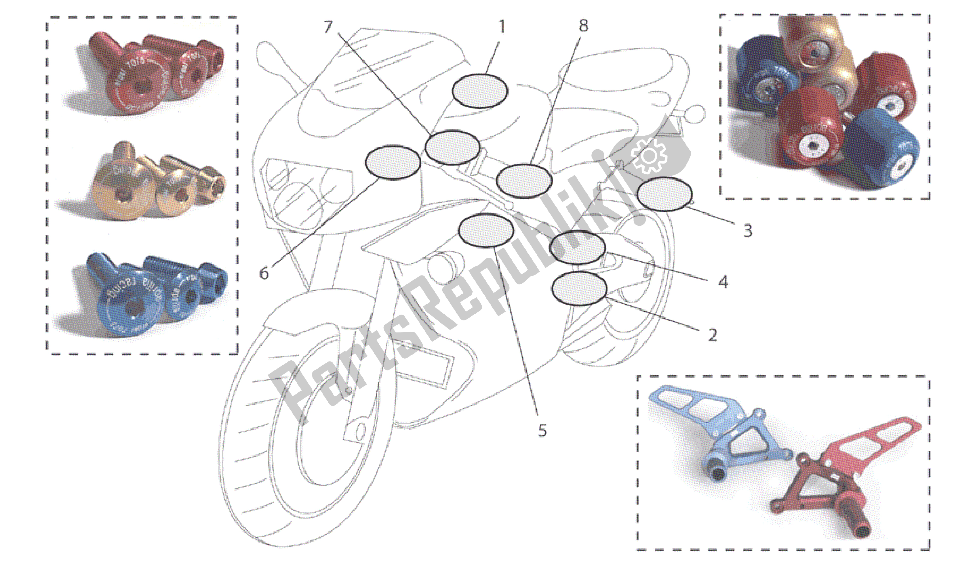 Alle Teile für das Gem. - Zyklistische Komponenten Ii des Aprilia RSV Mille R GP1 Limited Edition 3963 1000 2003