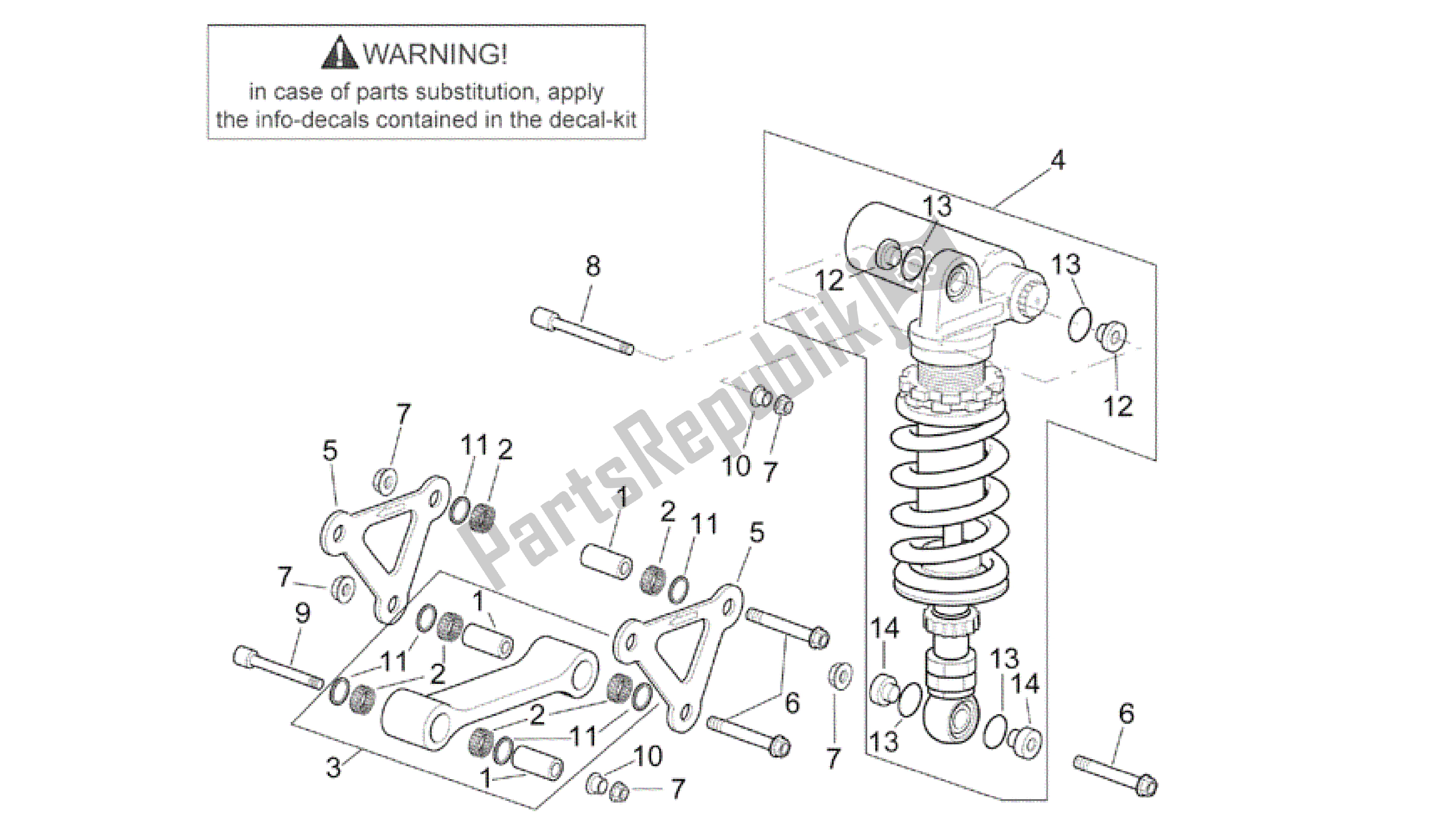 Tutte le parti per il Biella - Ammortizzatore Posteriore Abs. Del Aprilia RSV Mille R GP1 Limited Edition 3963 1000 2003