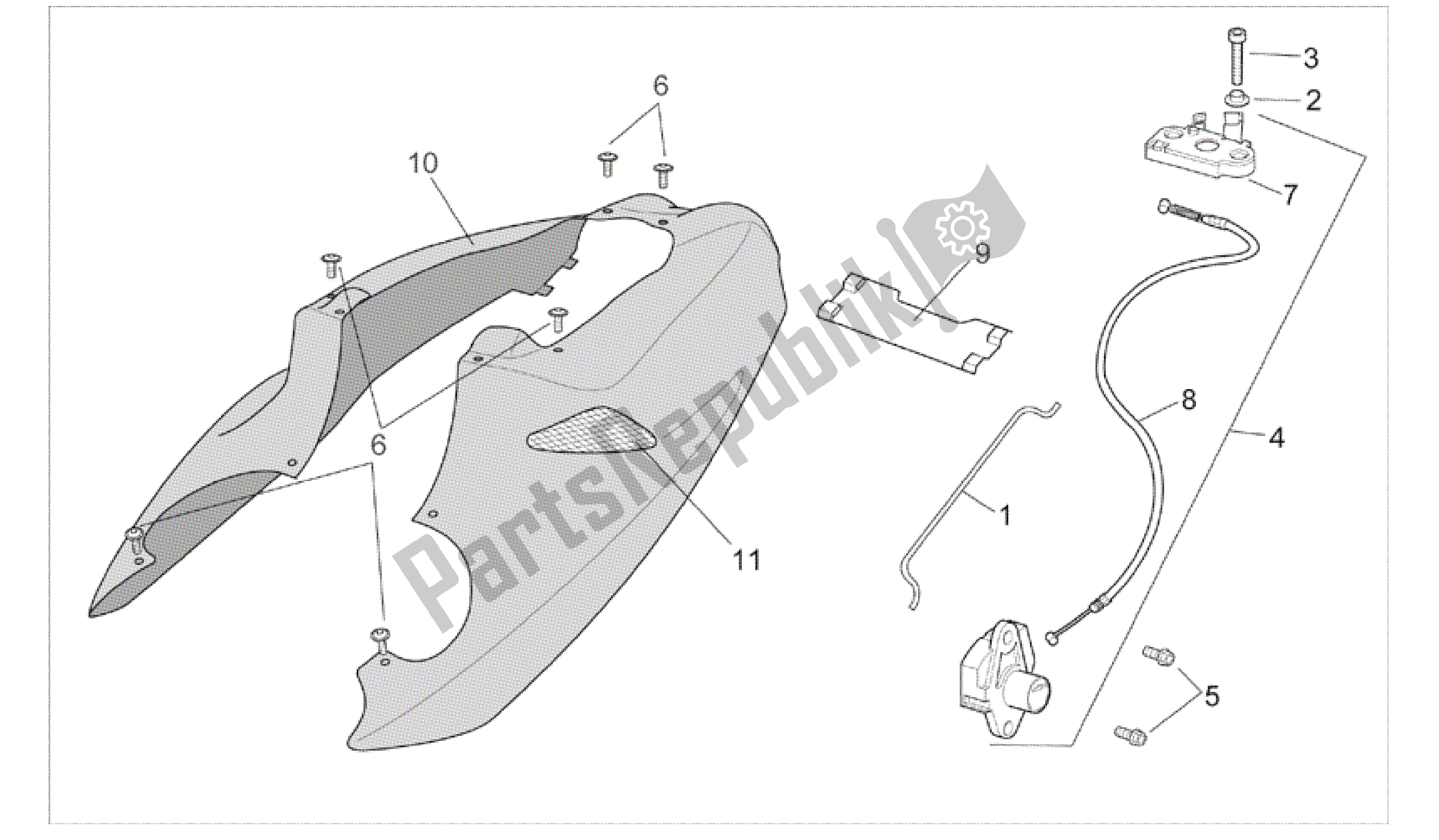 All parts for the Rear Body - Rear Fairing of the Aprilia RSV Mille R GP1 Limited Edition 3963 1000 2003