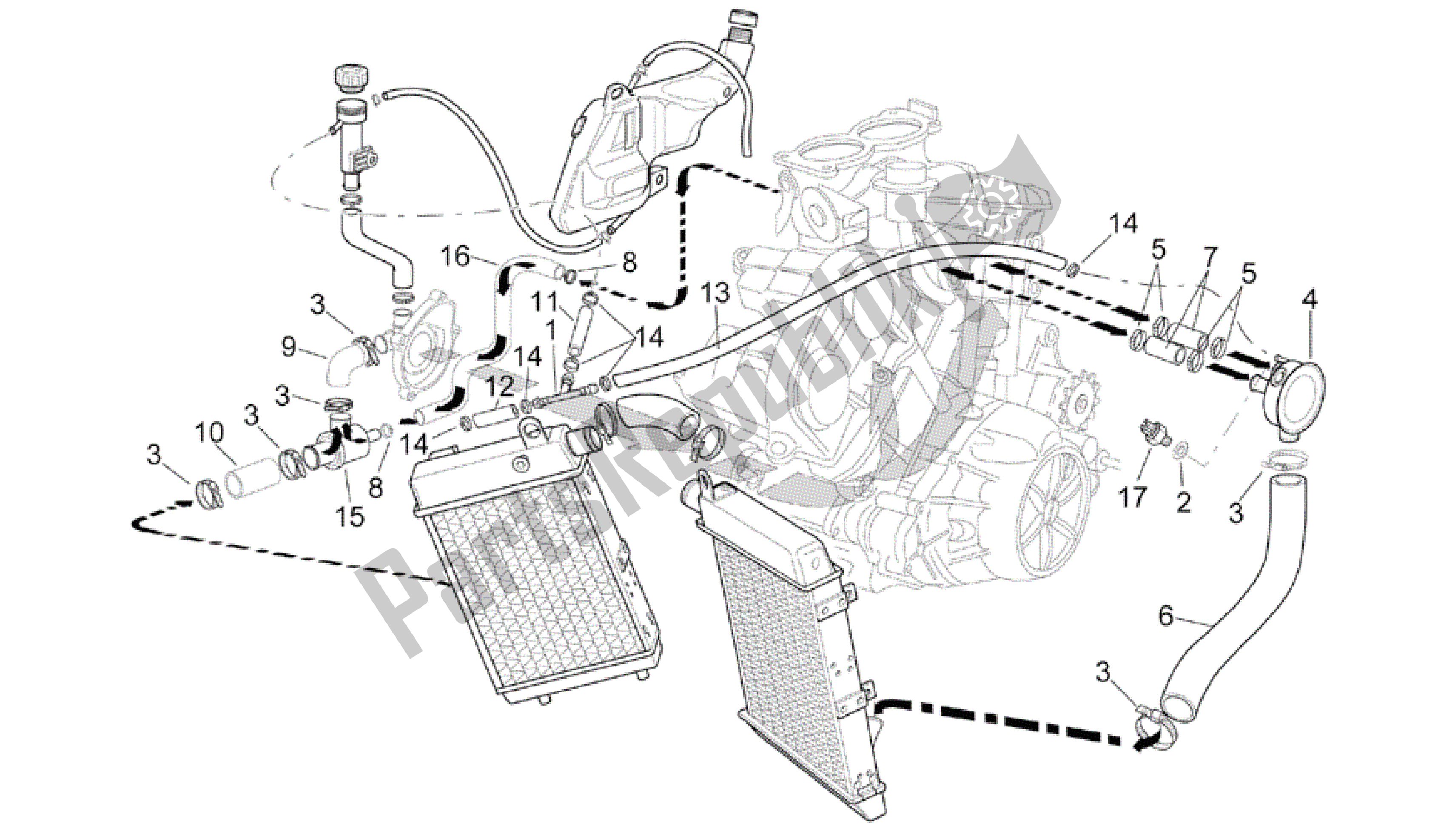 Todas las partes para Sistema De Refrigeración de Aprilia RSV Mille R GP1 Limited Edition 3963 1000 2003