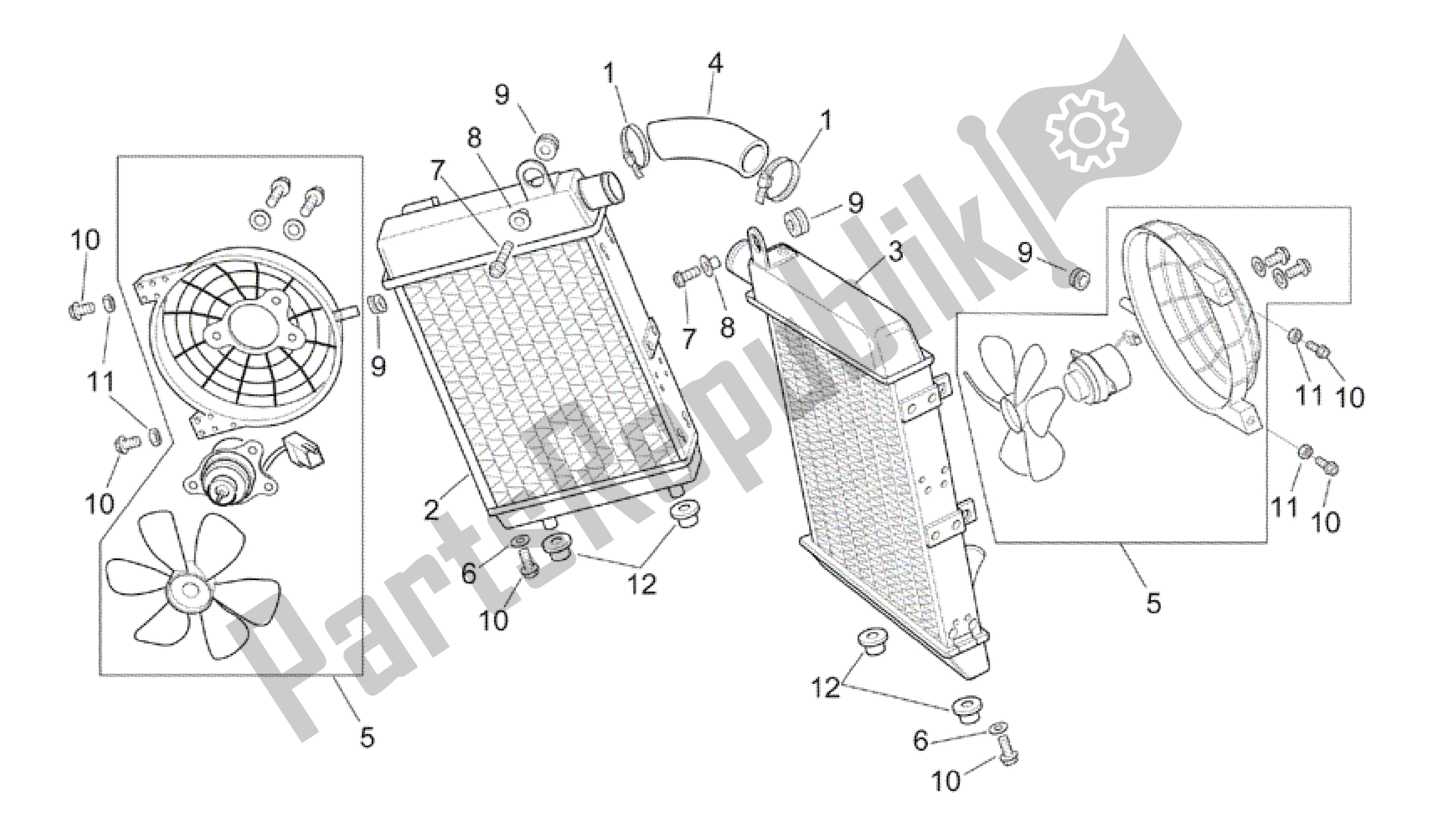 Toutes les pièces pour le Refroidisseurs D'eau du Aprilia RSV Mille R GP1 Limited Edition 3963 1000 2003