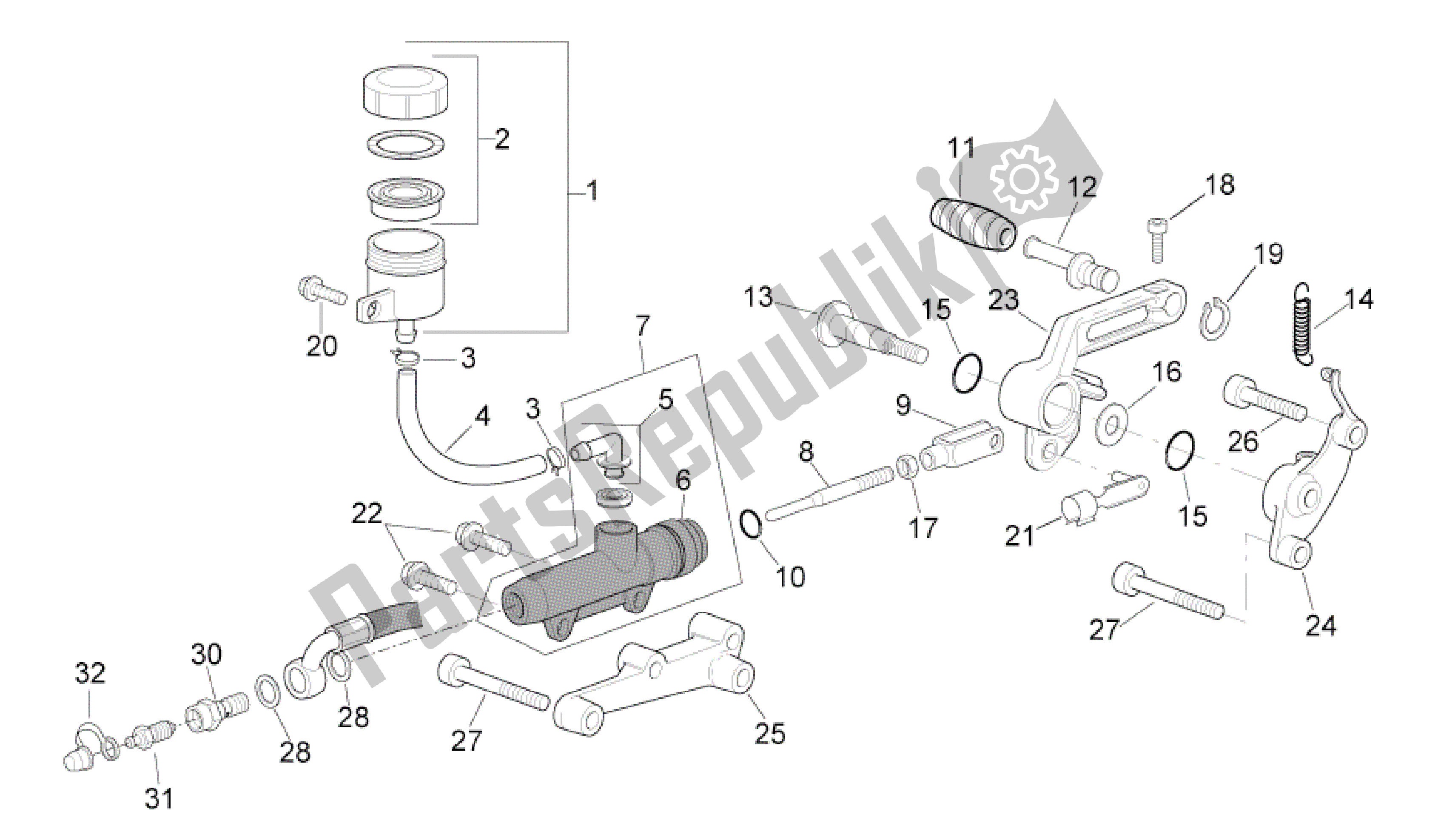 Toutes les pièces pour le Maître-cylindre Arrière du Aprilia RSV Mille R GP1 Limited Edition 3963 1000 2003