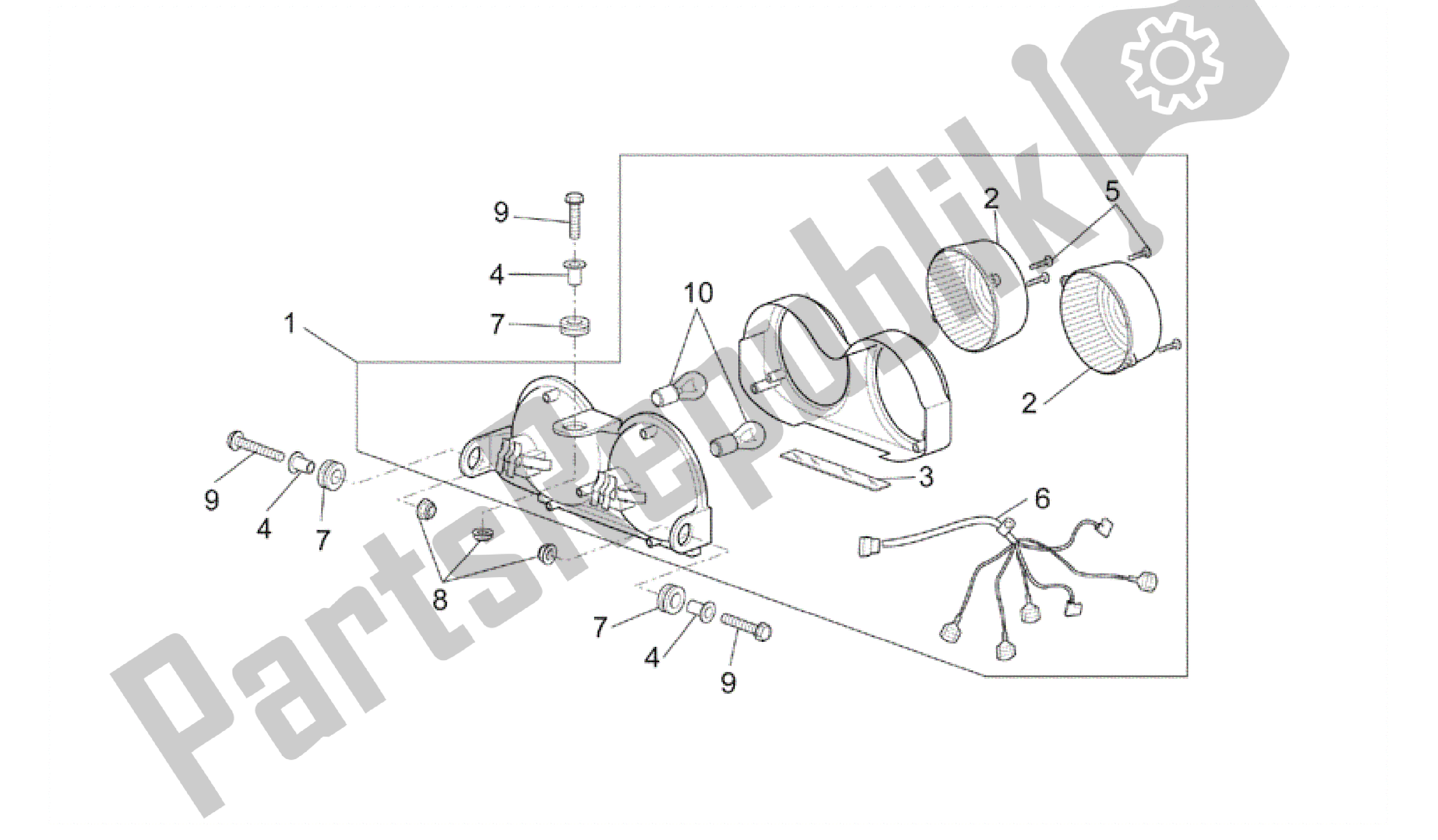 Todas las partes para Luz De La Cola de Aprilia RSV Mille R GP1 Limited Edition 3963 1000 2003