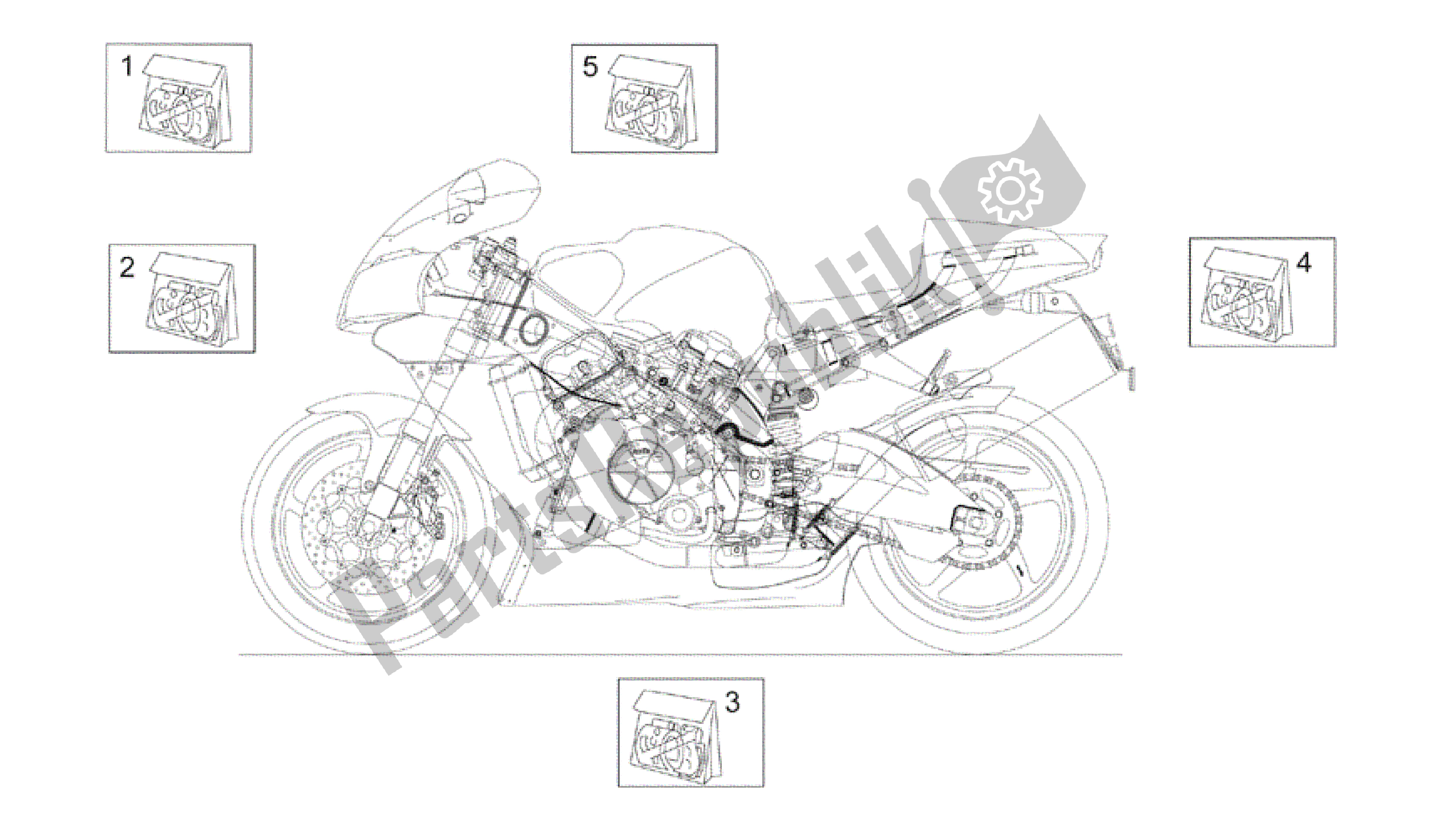 Tutte le parti per il Decalcomania del Aprilia RSV Mille 3963 1000 2003