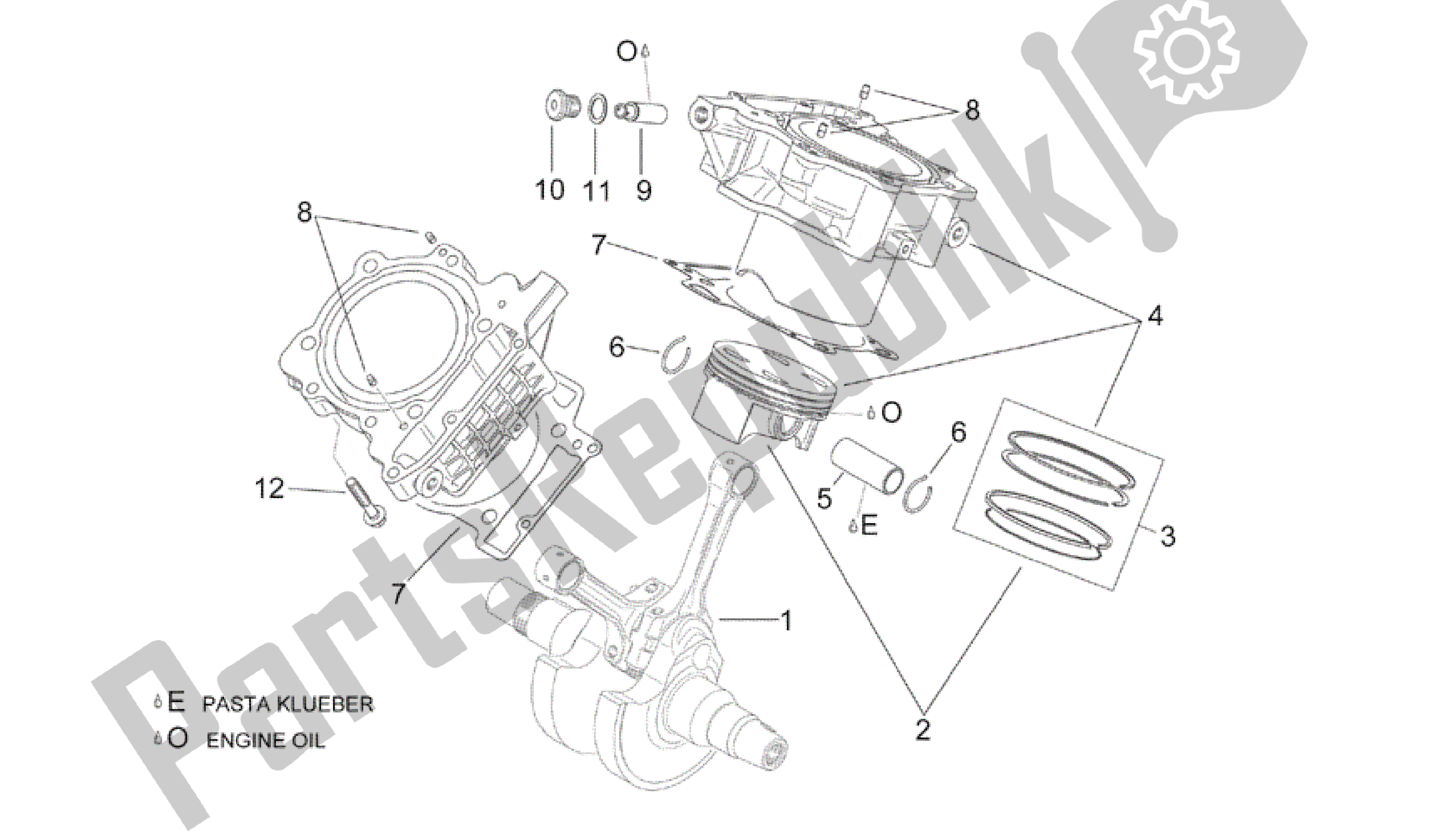 Todas as partes de Virabrequim Ii do Aprilia RSV Mille 3963 1000 2003