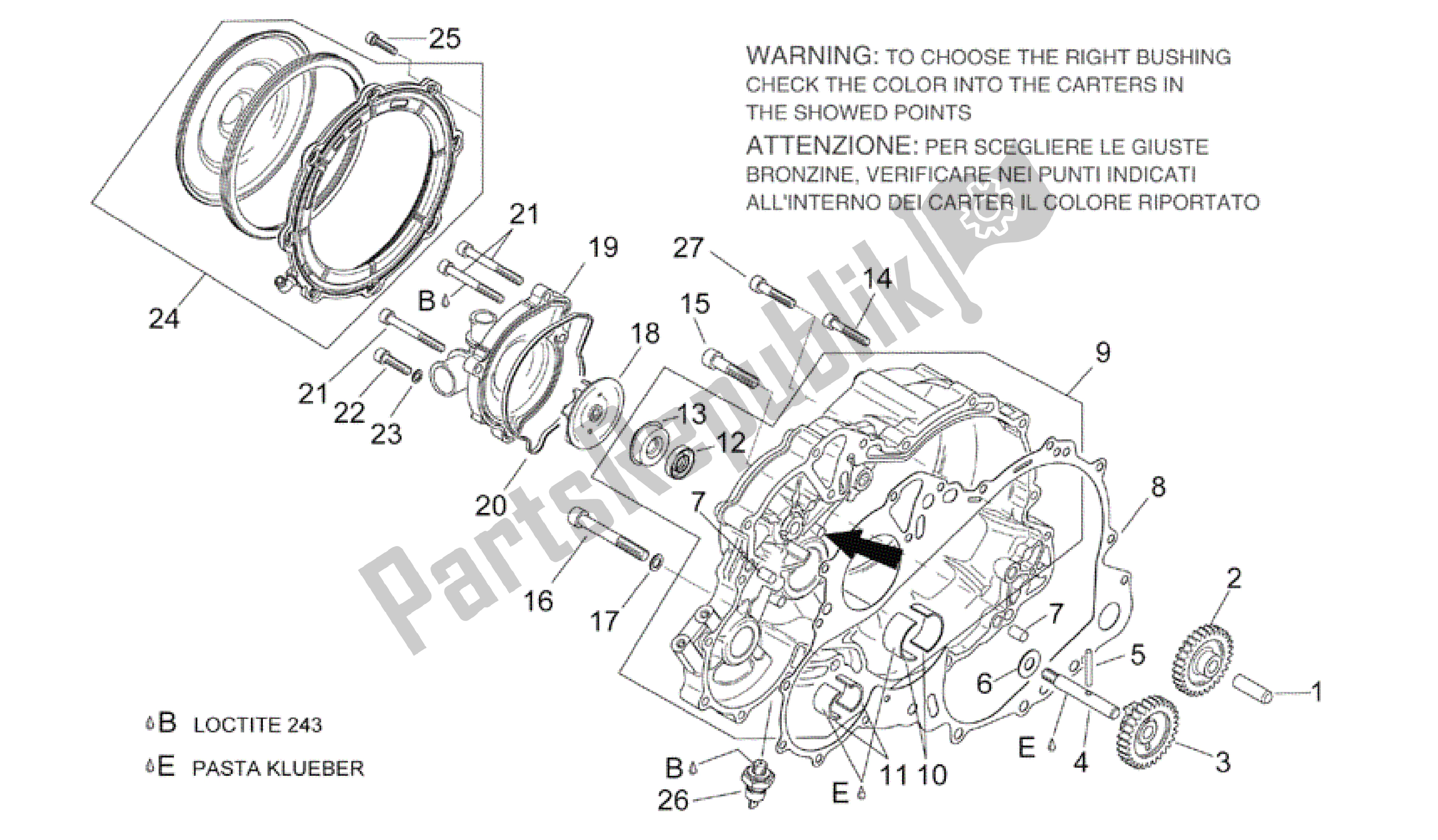 Alle Teile für das Wasserpumpe des Aprilia RSV Mille 3963 1000 2003