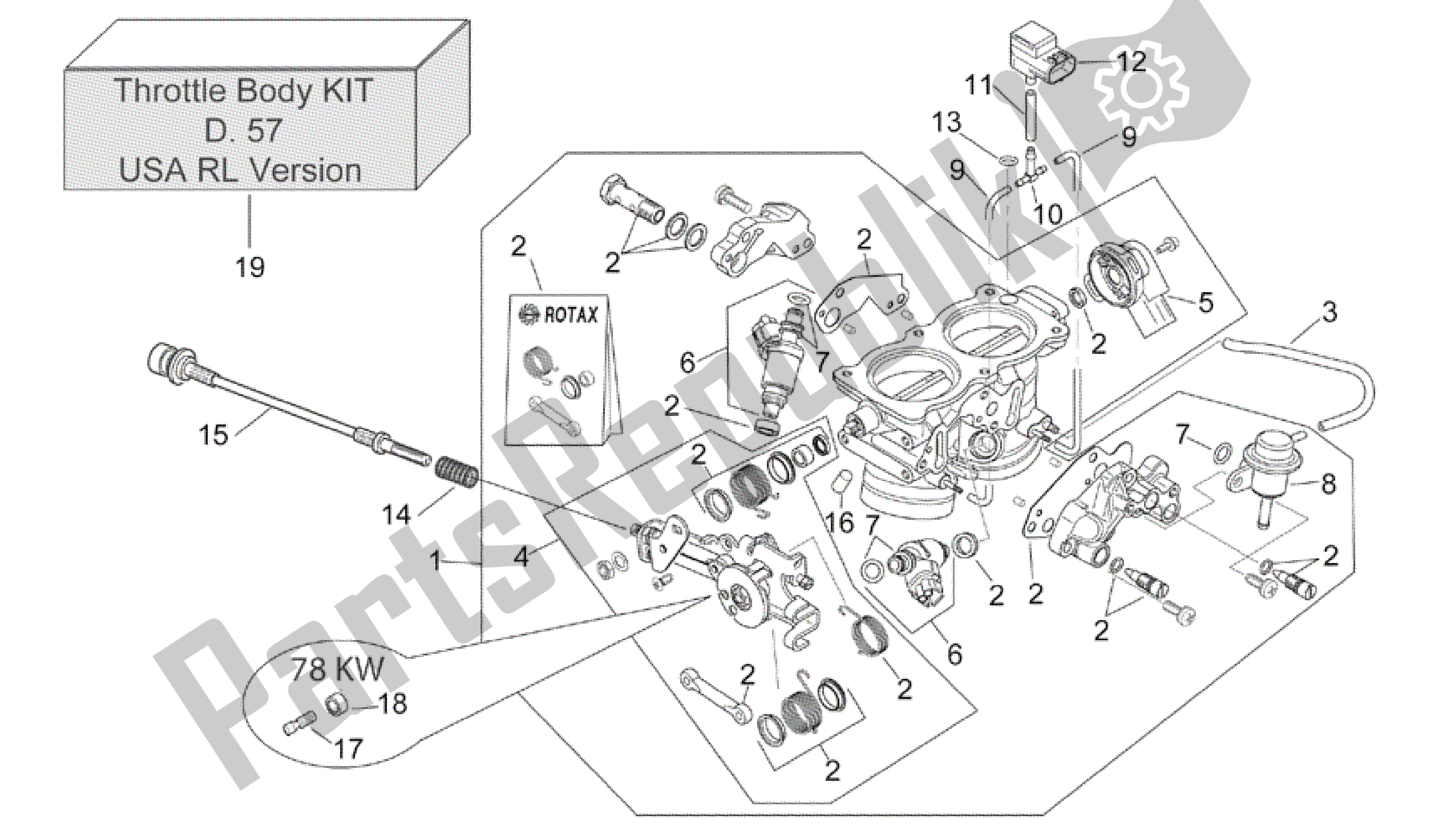 Tutte le parti per il Corpo Farfallato del Aprilia RSV Mille 3963 1000 2003