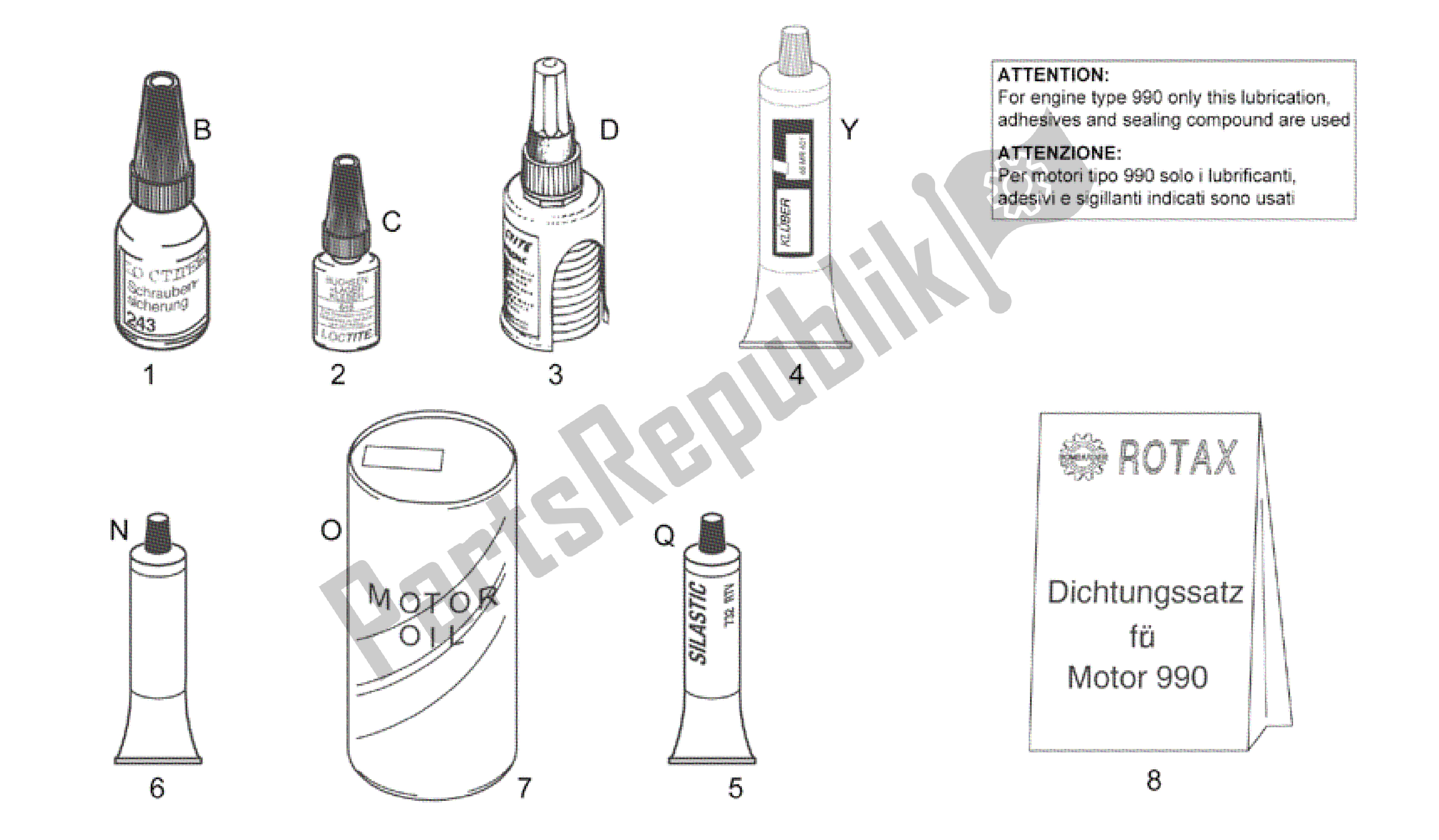 All parts for the Sealing And Lubricating Agents of the Aprilia RSV Mille 3963 1000 2003