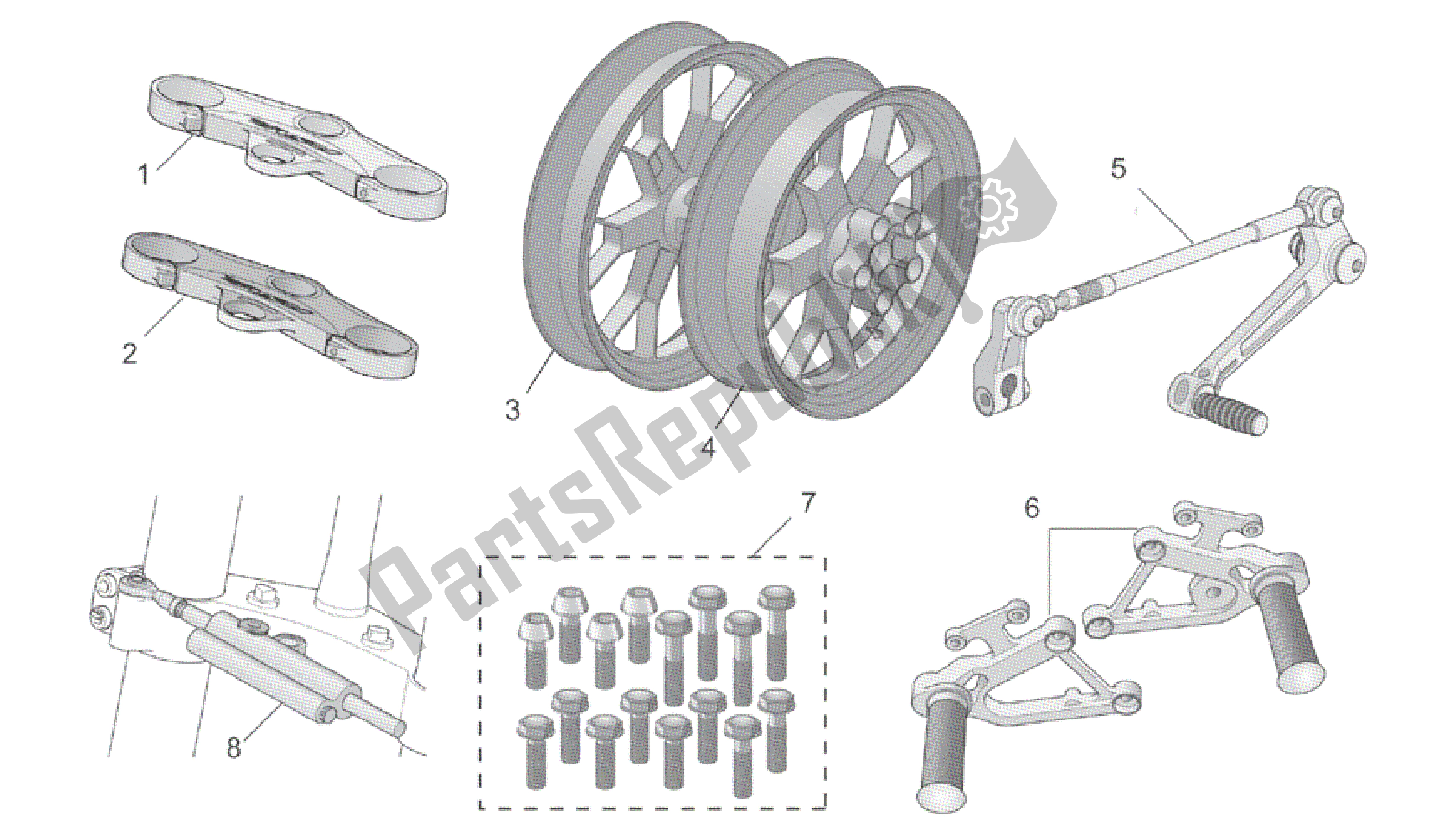 All parts for the Acc. - Cyclistic Components I of the Aprilia RSV Mille 3963 1000 2003