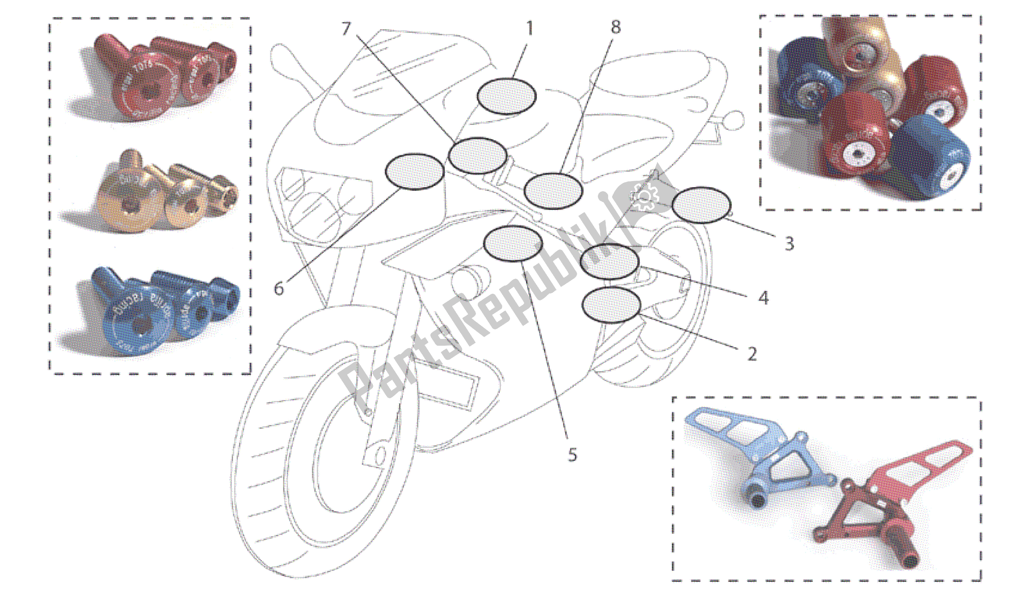 All parts for the Acc. - Cyclistic Components Ii of the Aprilia RSV Mille 3963 1000 2003