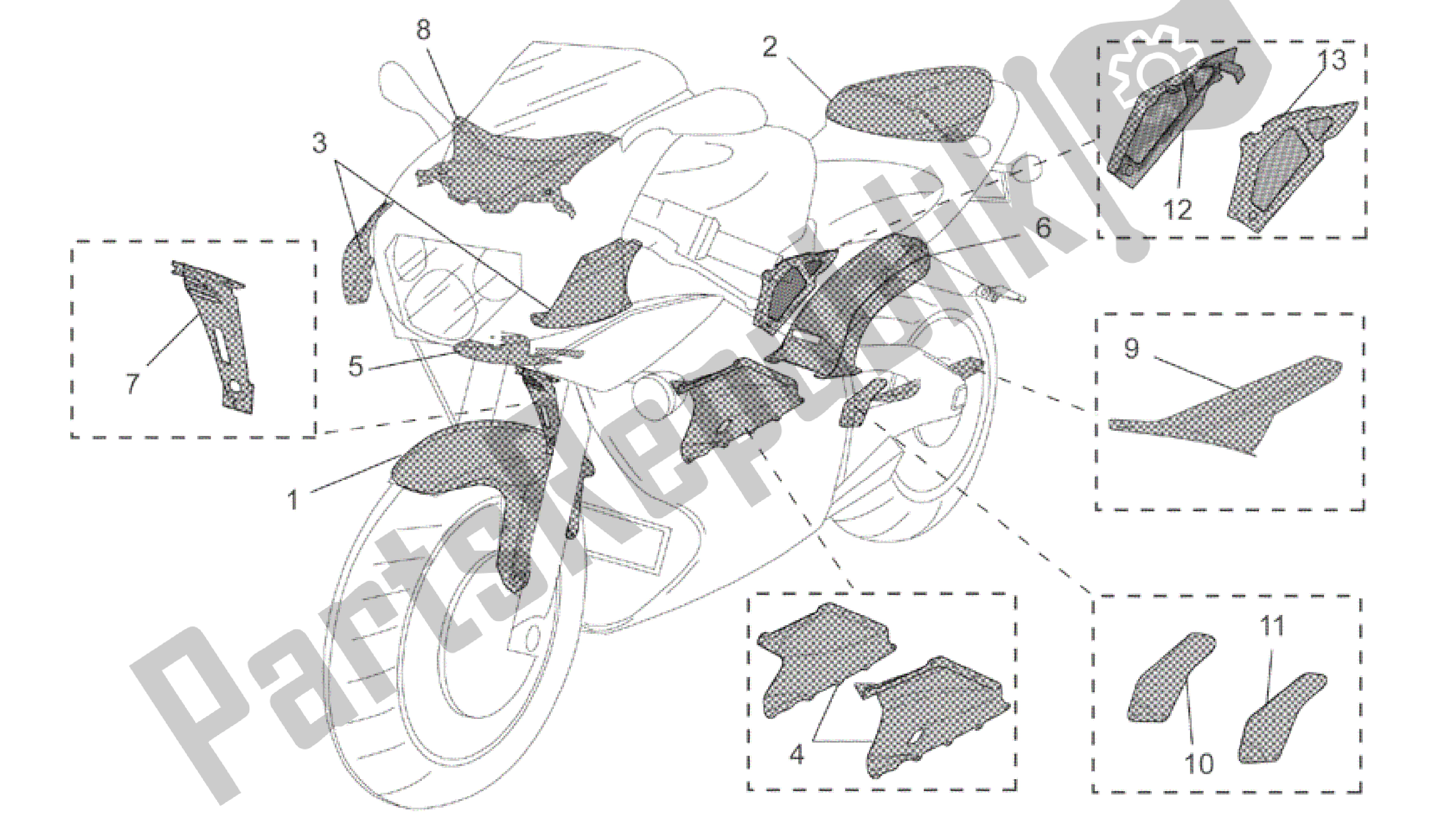 Tutte le parti per il Acc. - Parti Del Corpo Speciali del Aprilia RSV Mille 3963 1000 2003