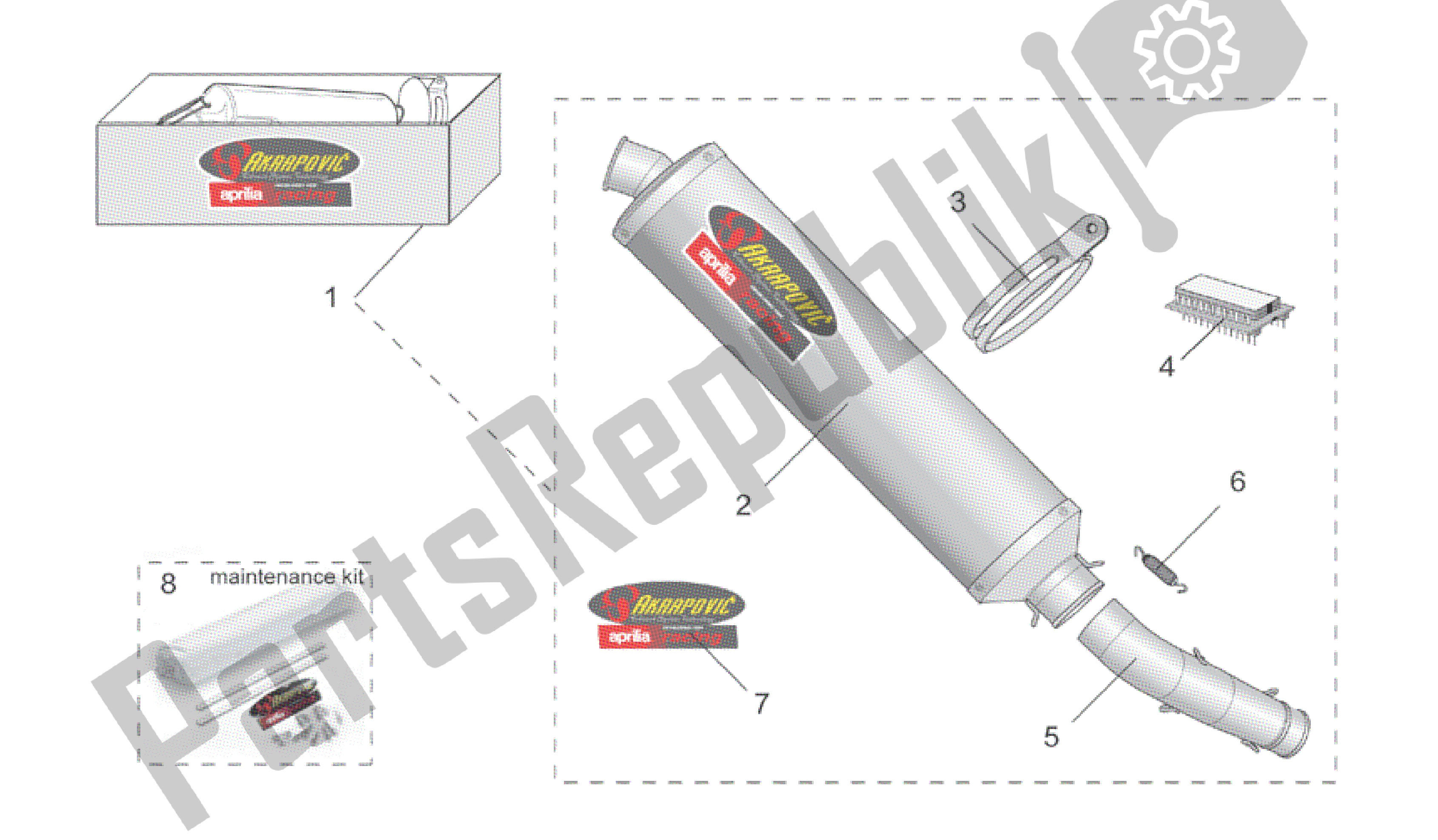 Todas as partes de Acc. - Partes De Desempenho I do Aprilia RSV Mille 3963 1000 2003