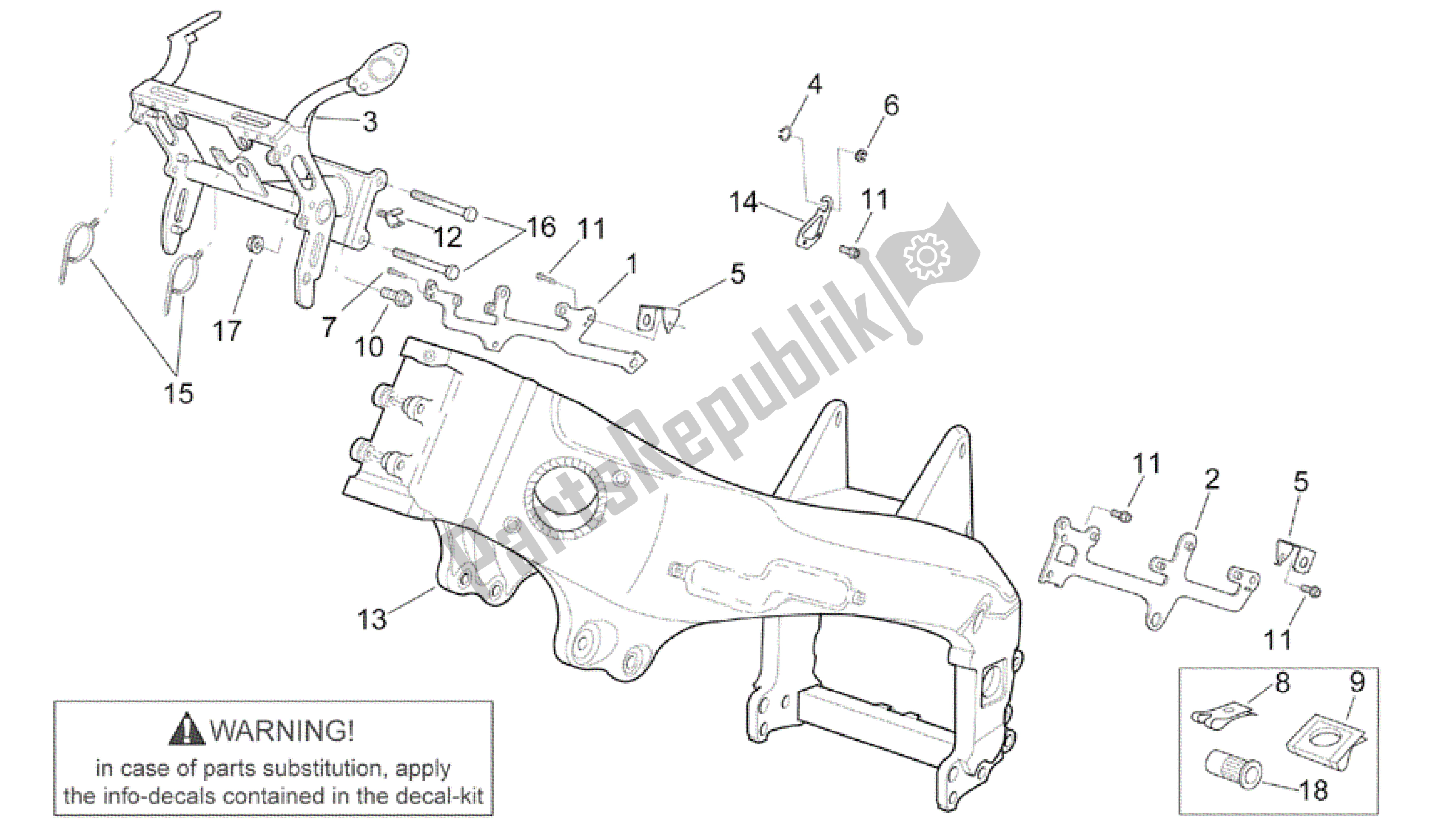 Toutes les pièces pour le Cadre Ii du Aprilia RSV Mille 3963 1000 2003